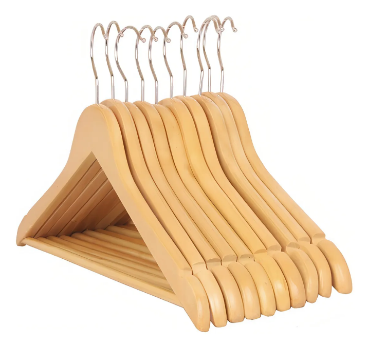 Pack 15 Unidades Colgadores De Madera Para Ropa Antideslizantes-2