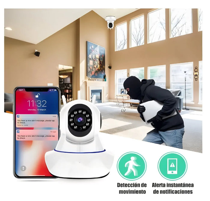 Cámara Seguridad Ip Inalámbrico Movimiento Interior Full Hd.-3