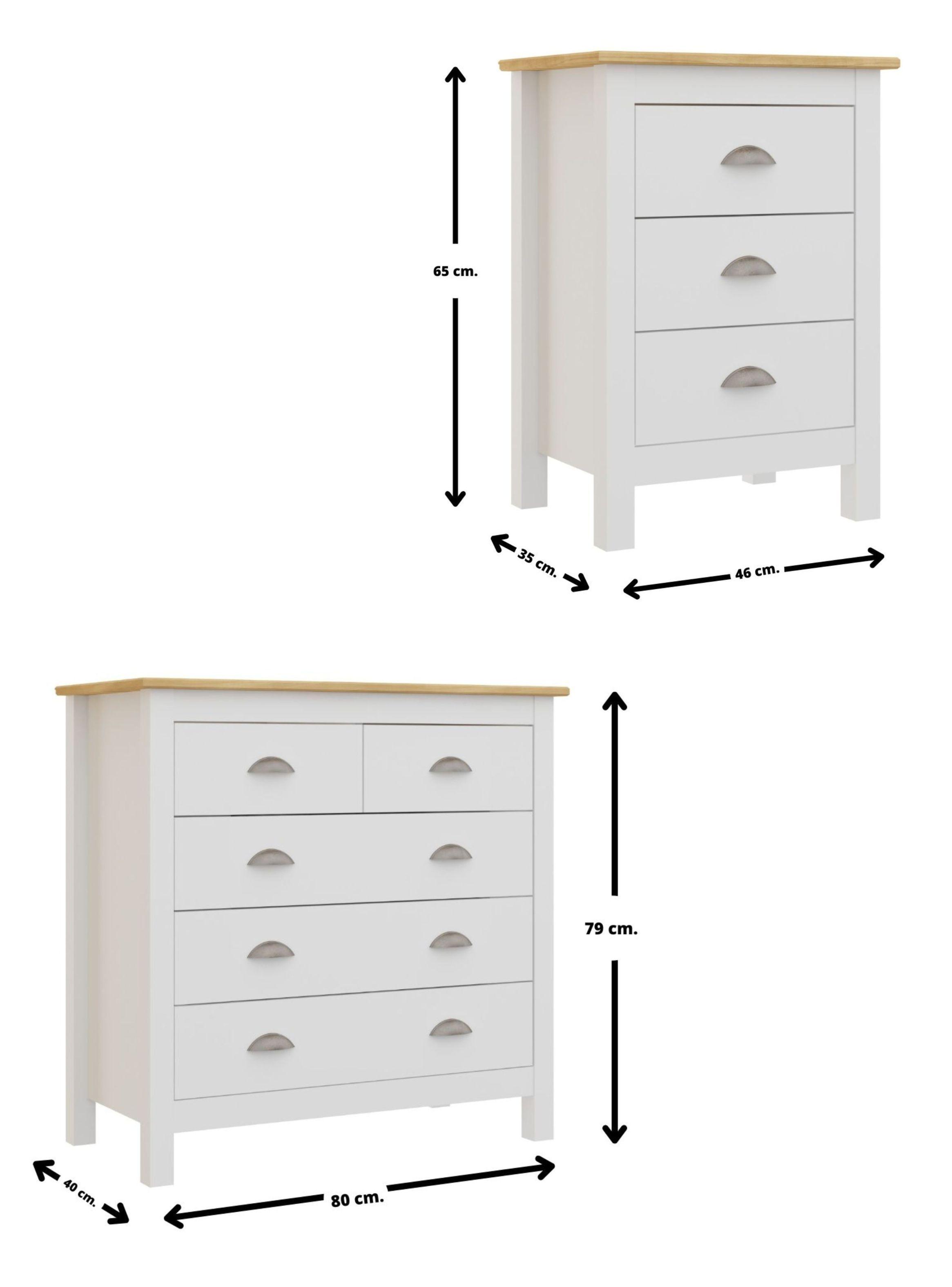 Set Cómoda y 2 Veladores Madera Belle Blanco  -1