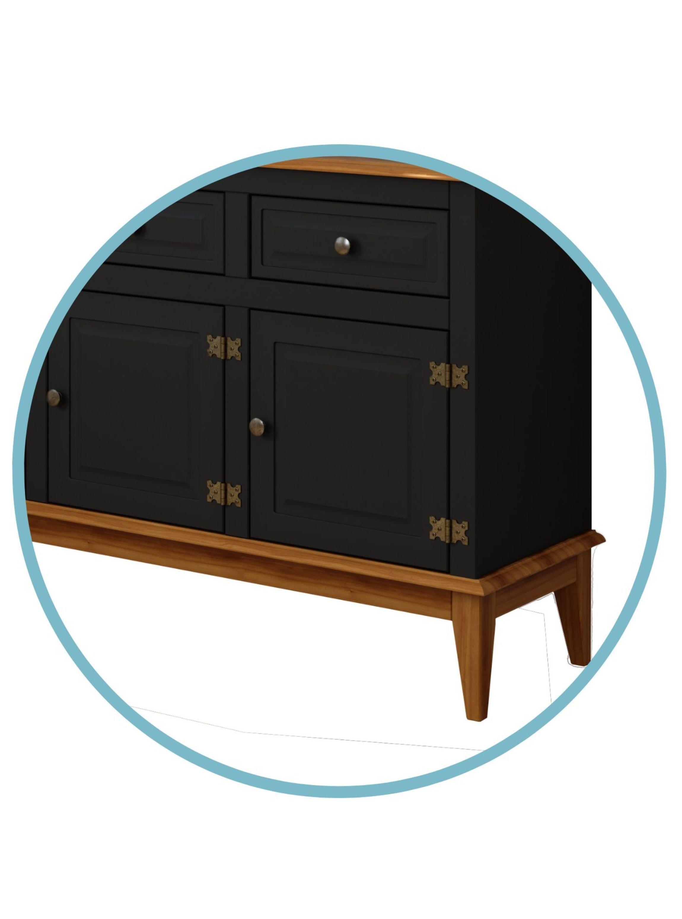 Buffets Madera Veneza 3 Puertas Preto-2