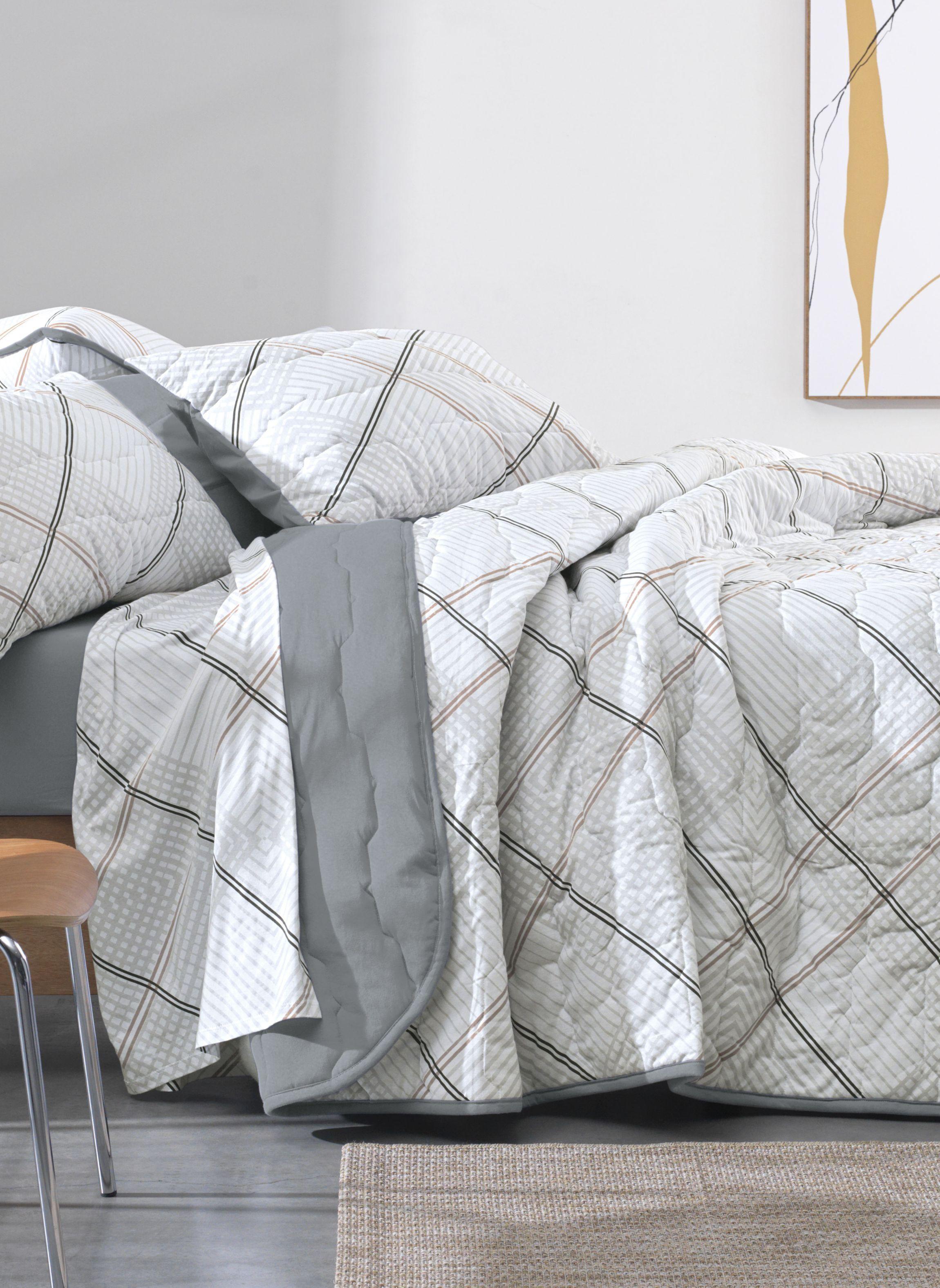 Cubrecama Malha in Cotton King Soft Chess Diseño 1-0