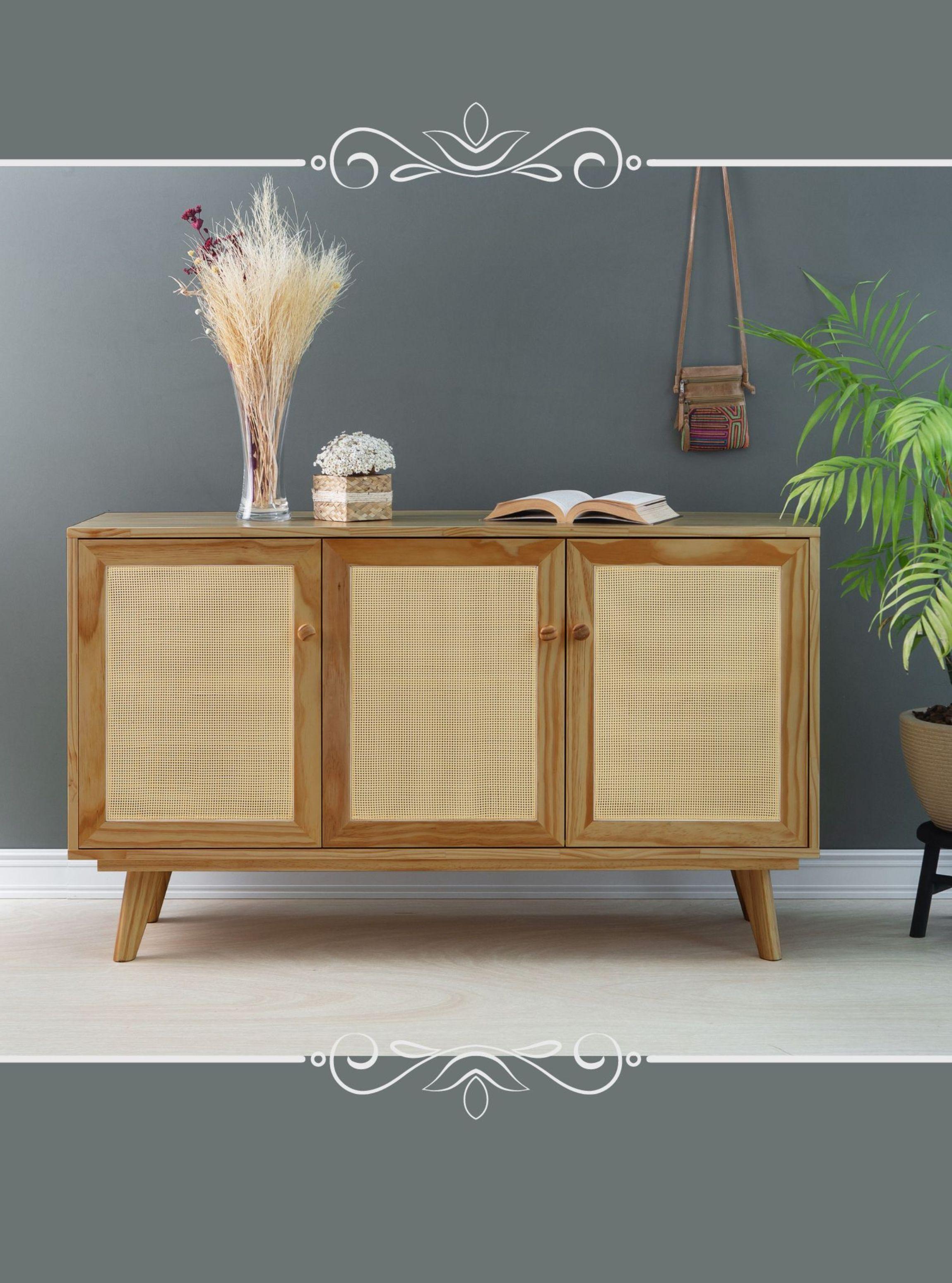 Buffet Rattan 3 Puertas Miel-4