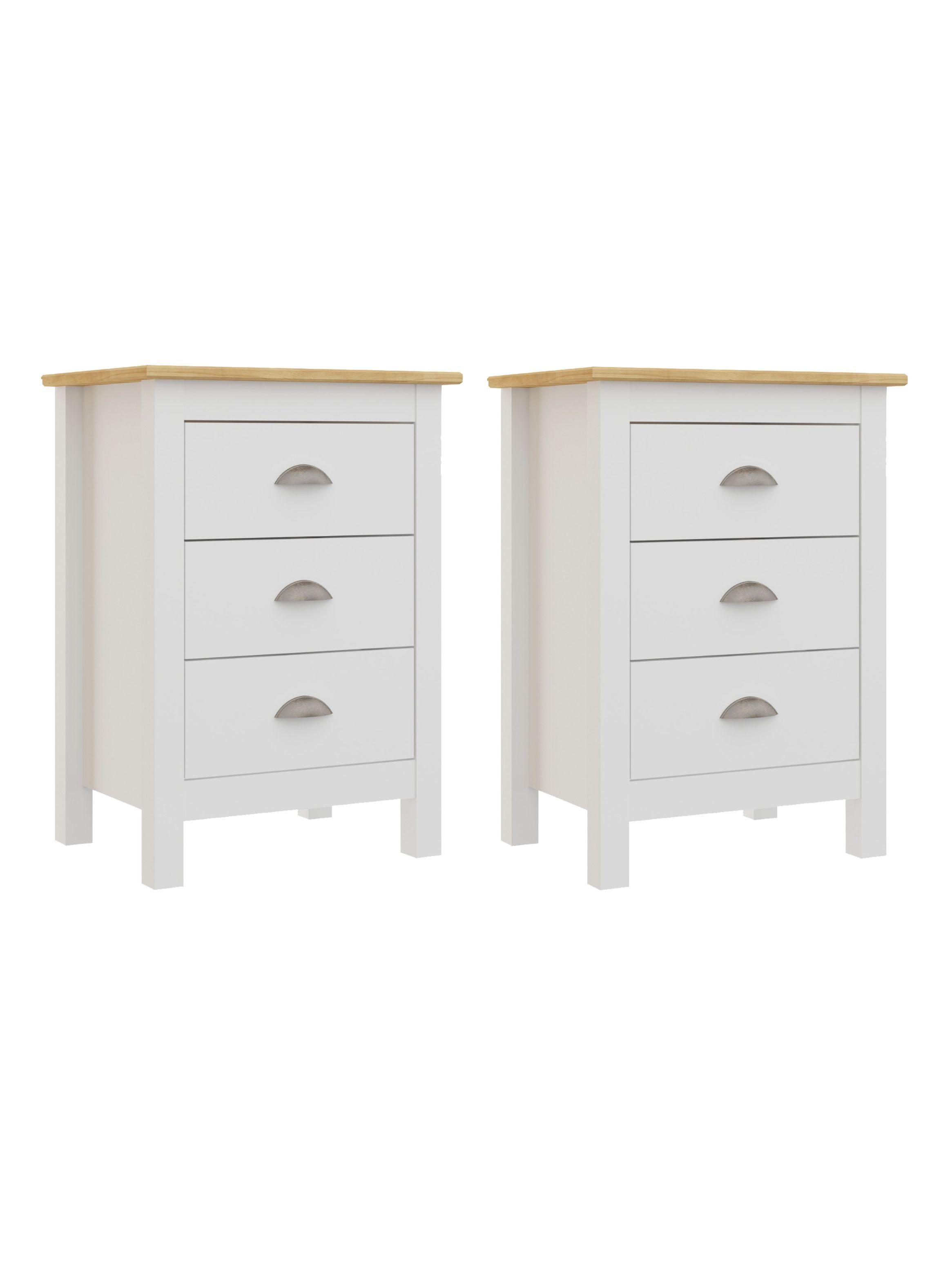 Set Veladores Madera Belle Blanco  -0