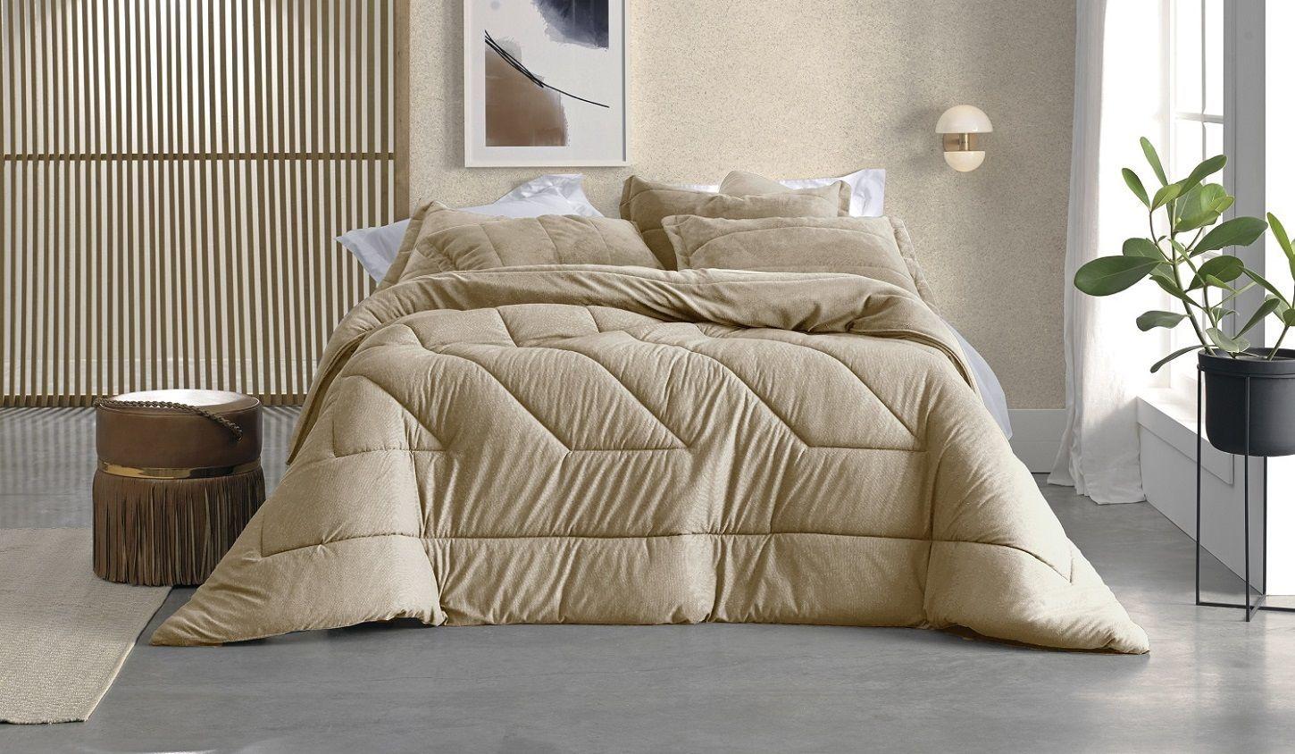 Plumón Altenburg Blend Malha Tweed Beige Aveia 2 Plazas-1