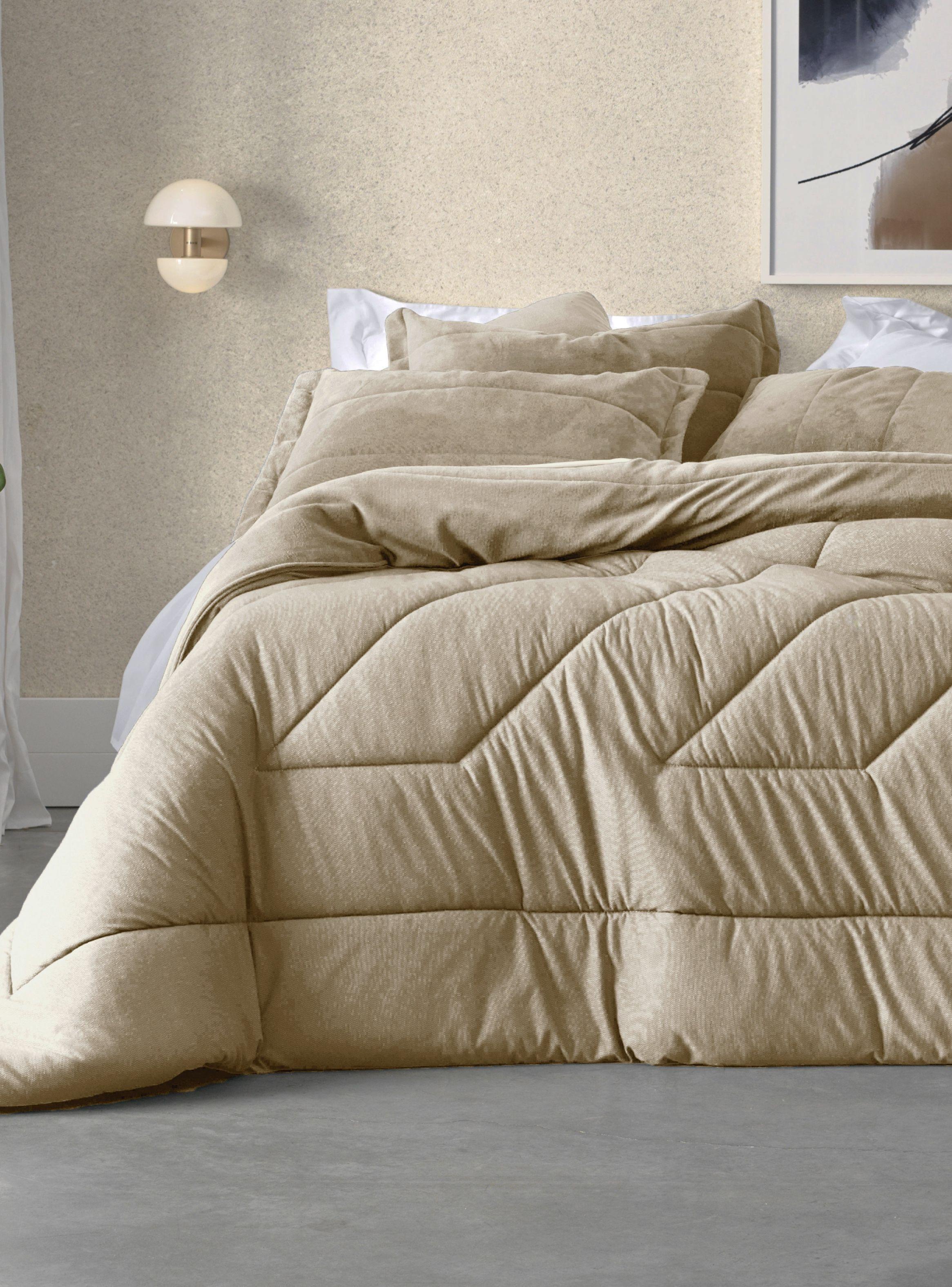 Plumón Altenburg Blend Malha Tweed Beige Aveia 2 Plazas-0