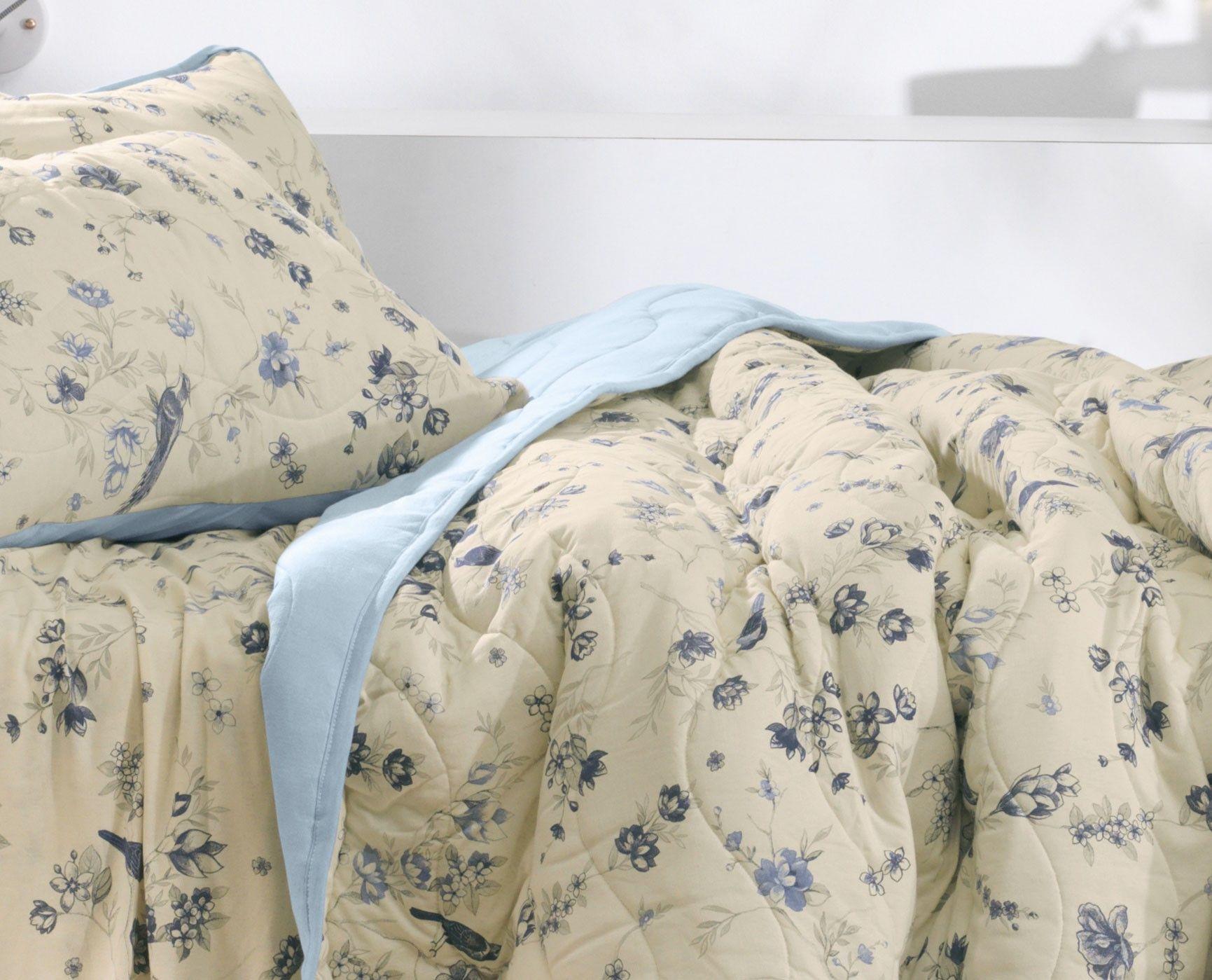Cubrecama Malha in Cotton 2 Plazas Botanical Blue D2 -3