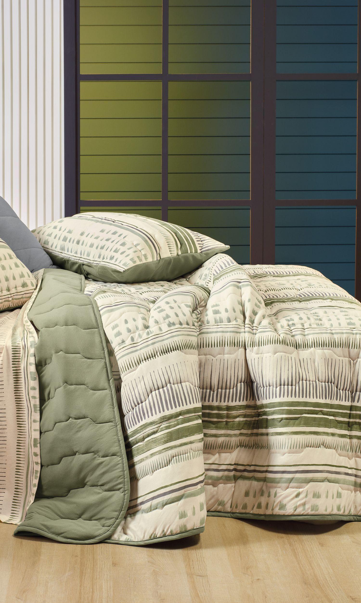 Cubrecama Altenburg Malha 100% Algodón 2 Plazas Greenish-4