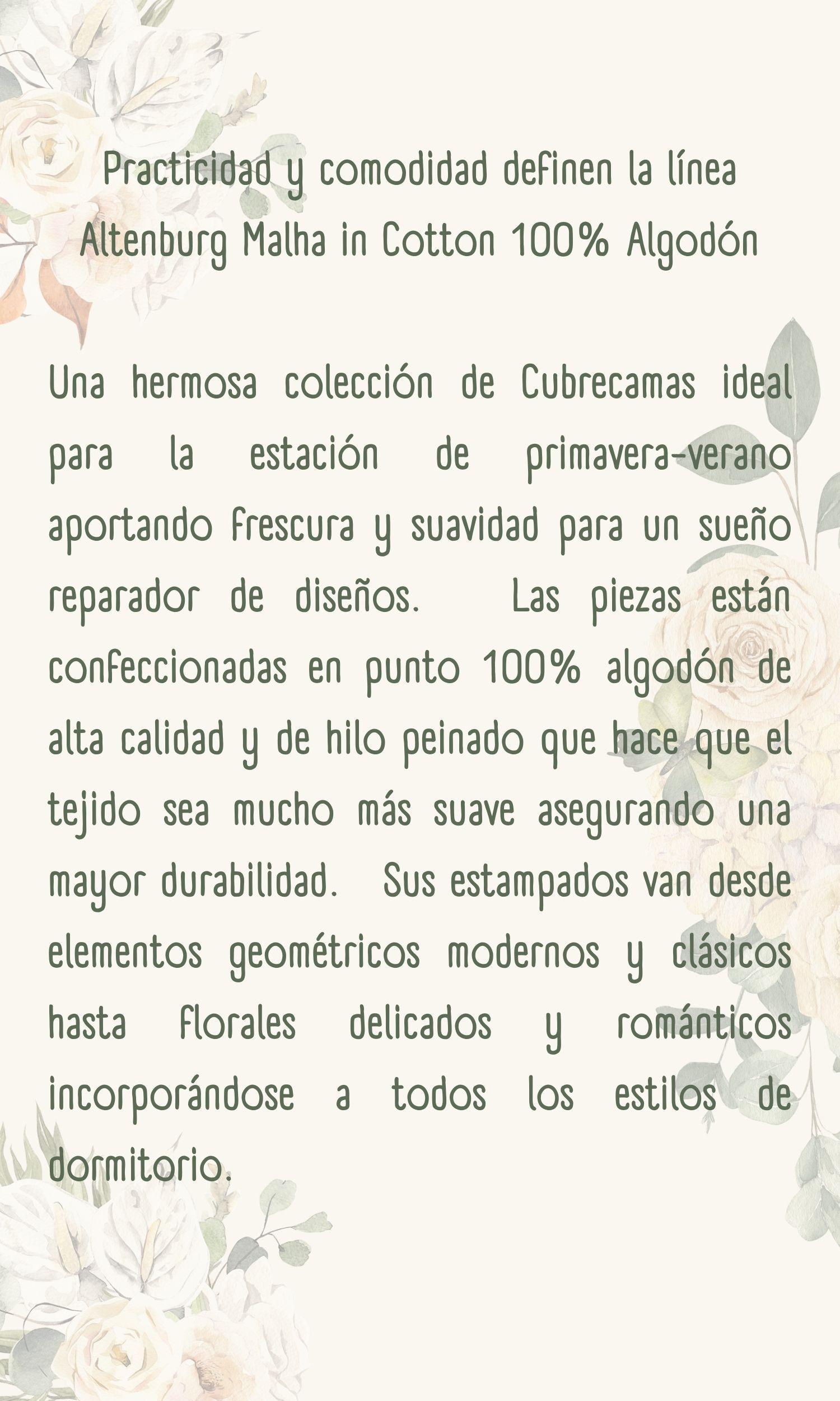 Cubrecama Altenburg Malha 100% Algodón 2 Plazas Pretty Garden-5