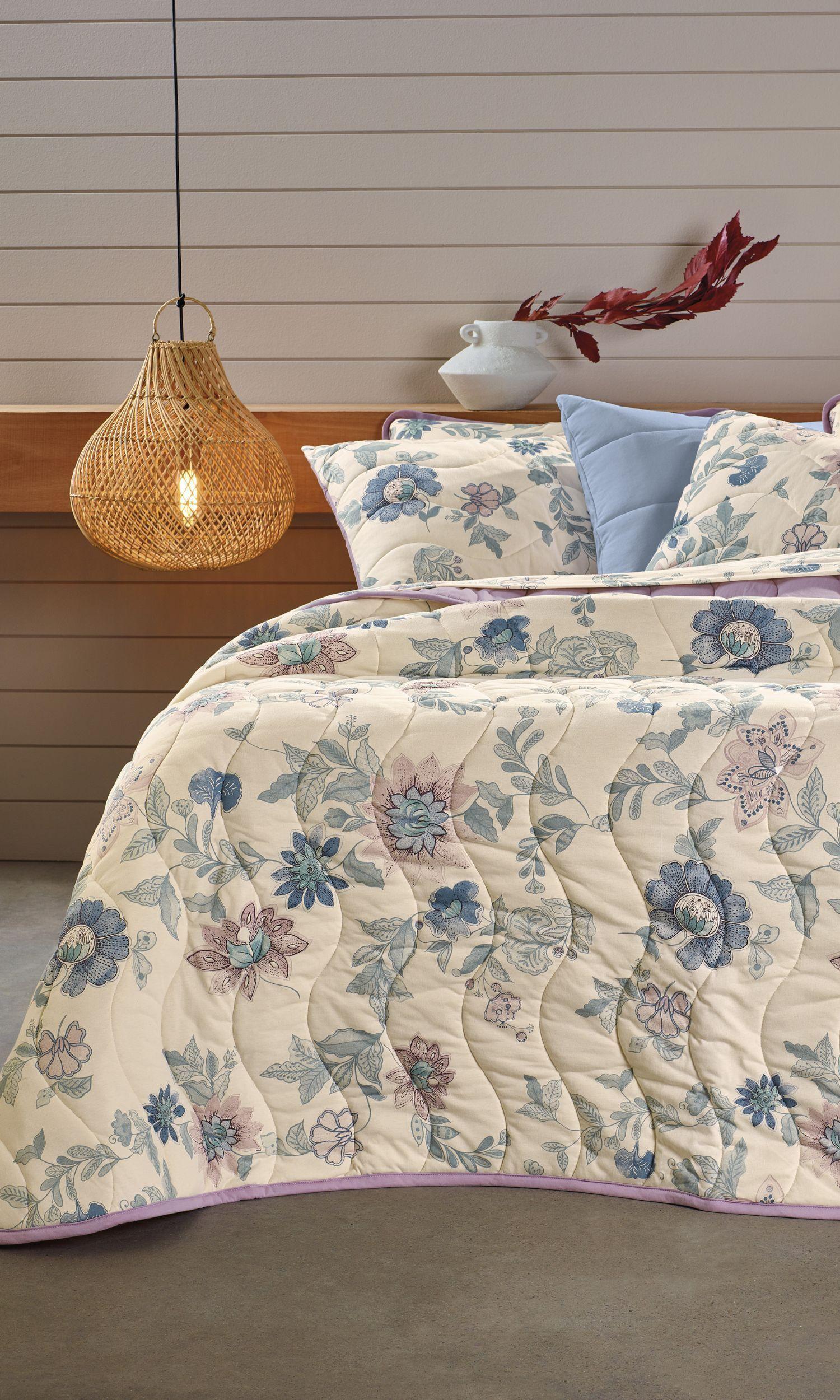 Cubrecama Altenburg Malha 100% Algodón 2 Plazas Pretty Garden-0