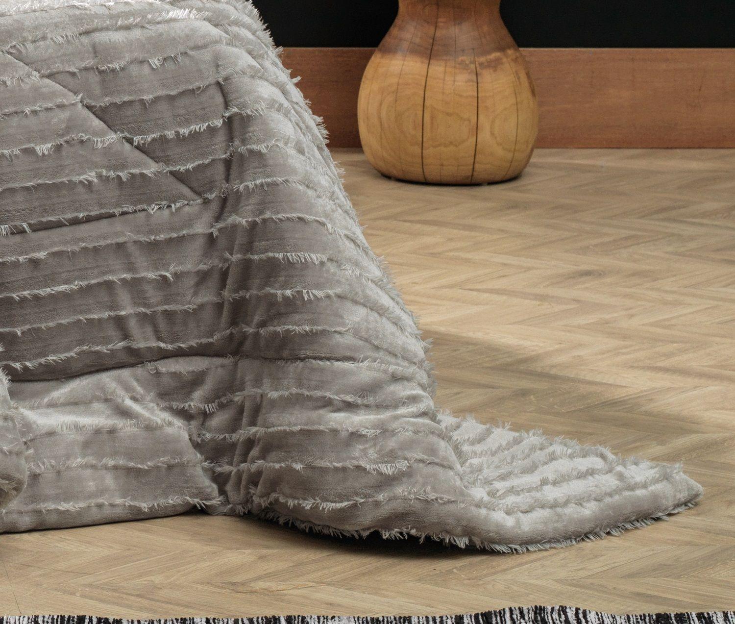 Plumón Blend Luxo Boho Cinza Dove King-1