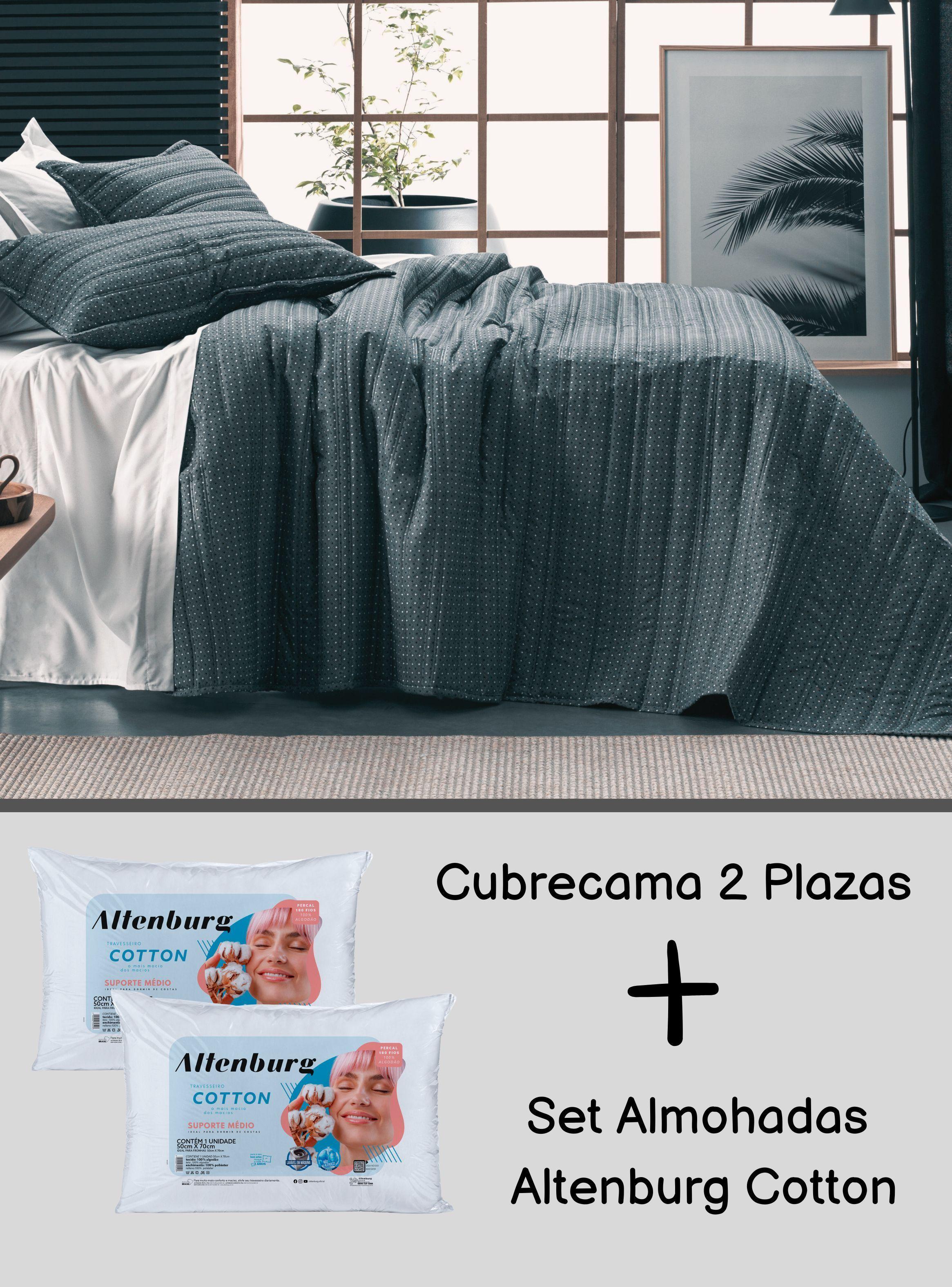 Pack Cubrecama Altenburg Tex Play 2 Plazas Preto + 2 Almohadas Cotton -0