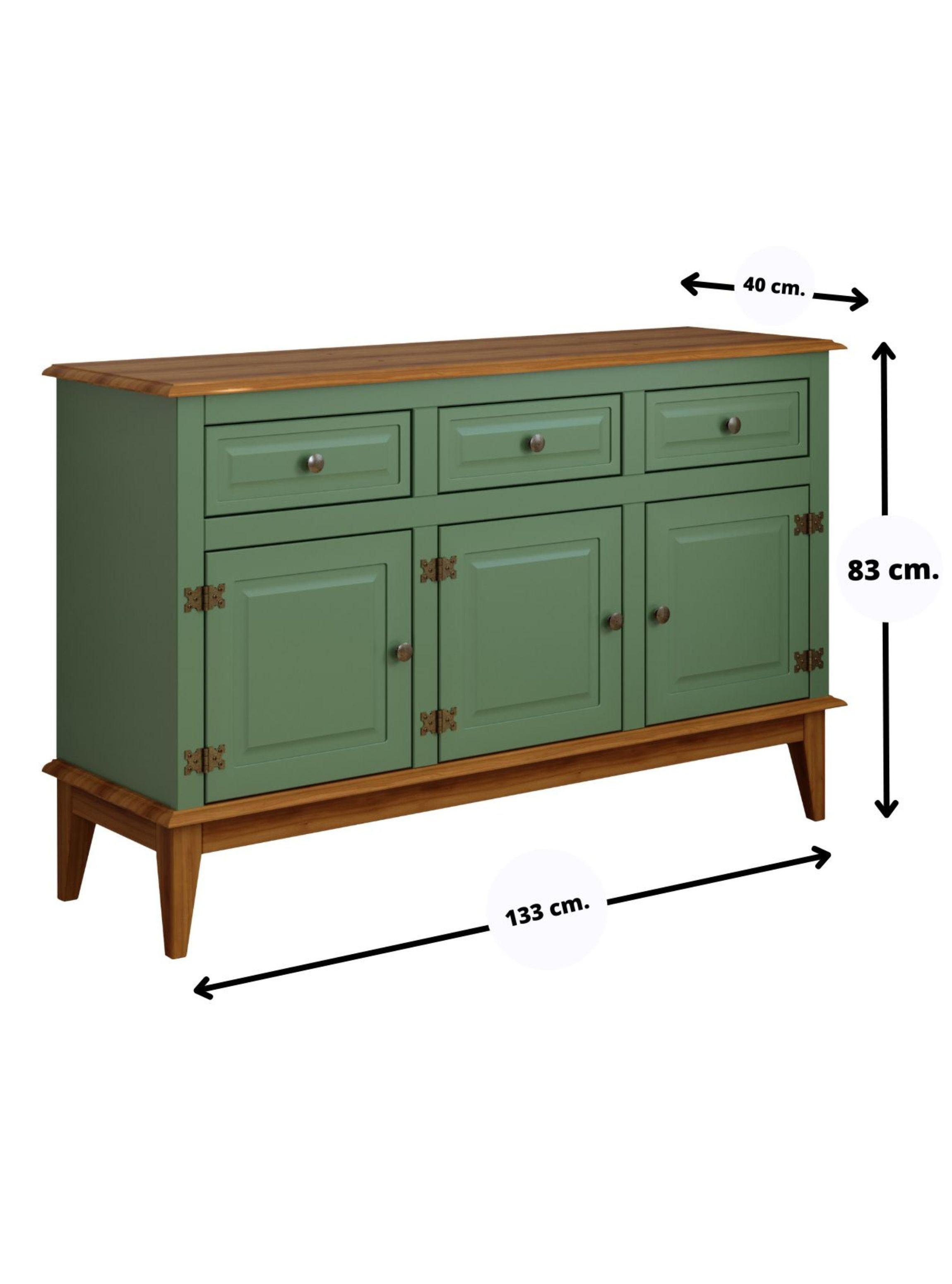 Buffets Madera Veneza 3 Puertas Verde Calmo-3