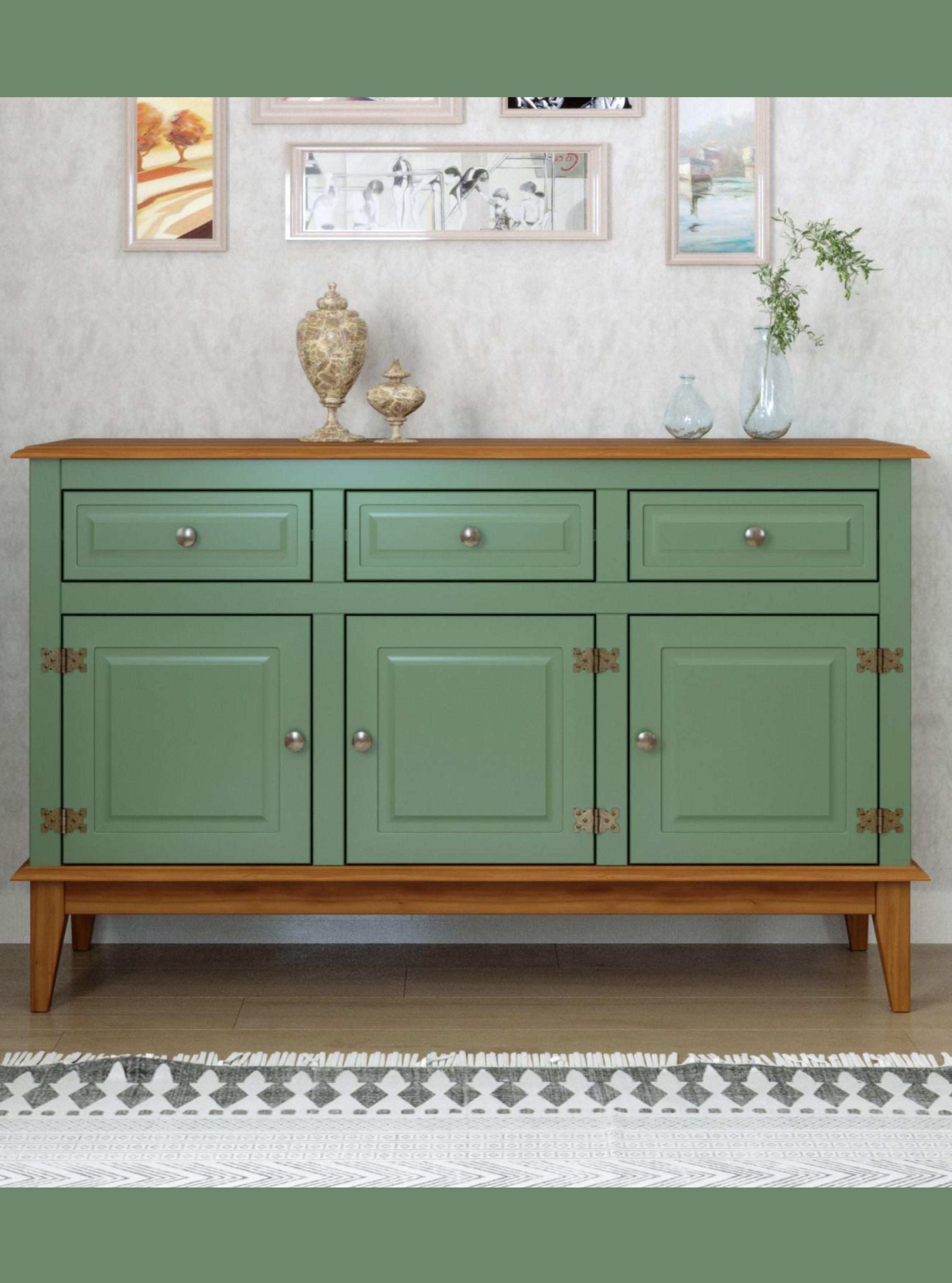 Buffets Madera Veneza 3 Puertas Verde Calmo-1