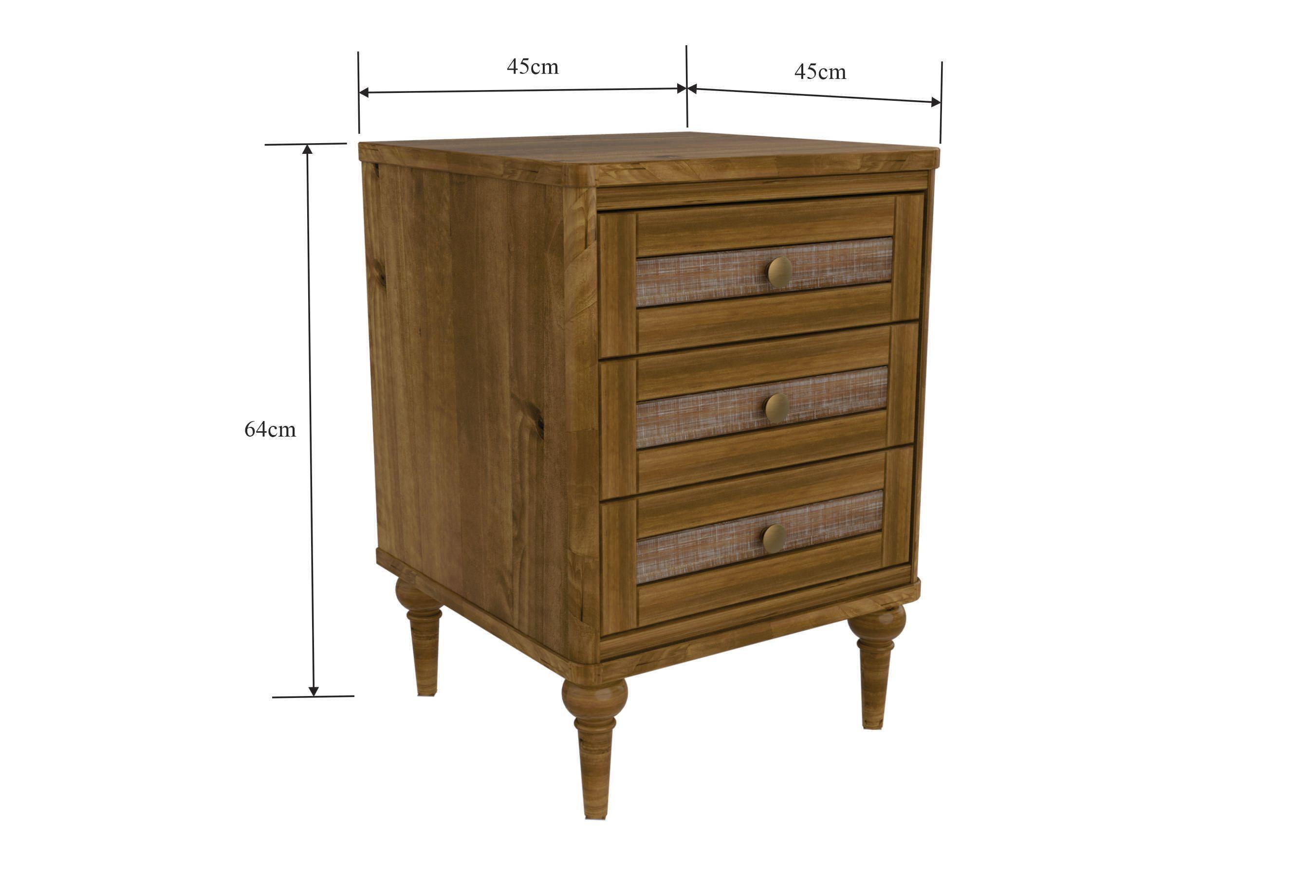 Velador Colonial 3 Cajones-3