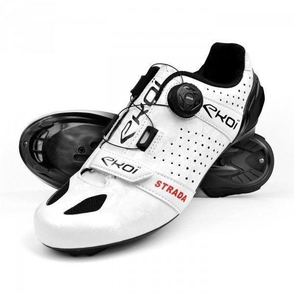 Zapato de Ruta Ciclismo Ekoi STRADA Cristal Evo2 Blanco-0