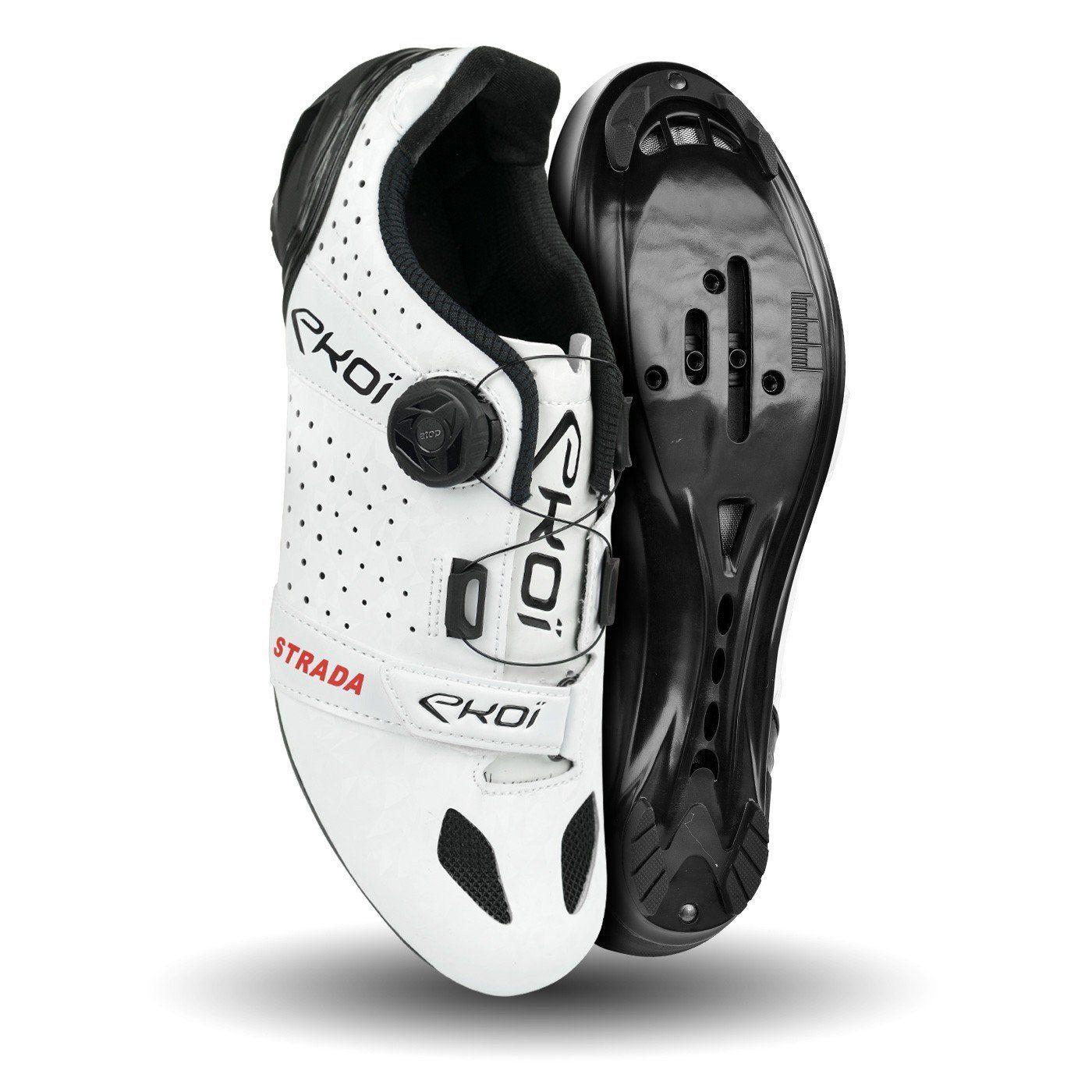 Zapato de Ruta Ciclismo Ekoi STRADA Cristal Evo2 Blanco-1