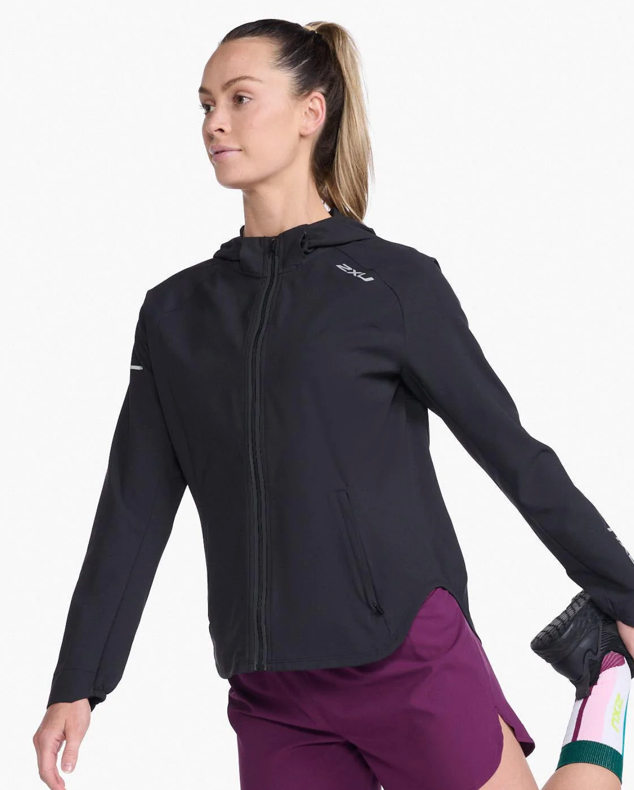 Chaqueta Mujer Aero Jacket Black/Silver Reflective - Negro - 2XU-3