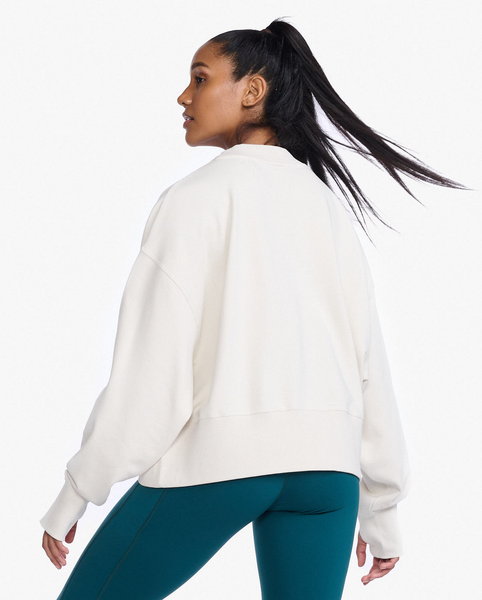 Poleron Mujer Form Wide Hem Crew Off White/Off White - Blanco - 2XU-3
