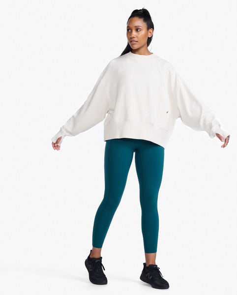 Poleron Mujer Form Wide Hem Crew Off White/Off White - Blanco - 2XU-1