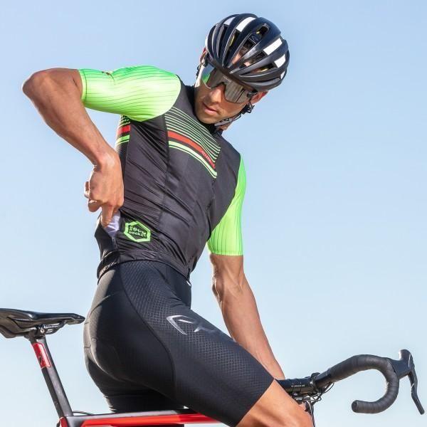 Tricota de Verano Hombre EKOI AERO LINE Negro Vert Fluo-8