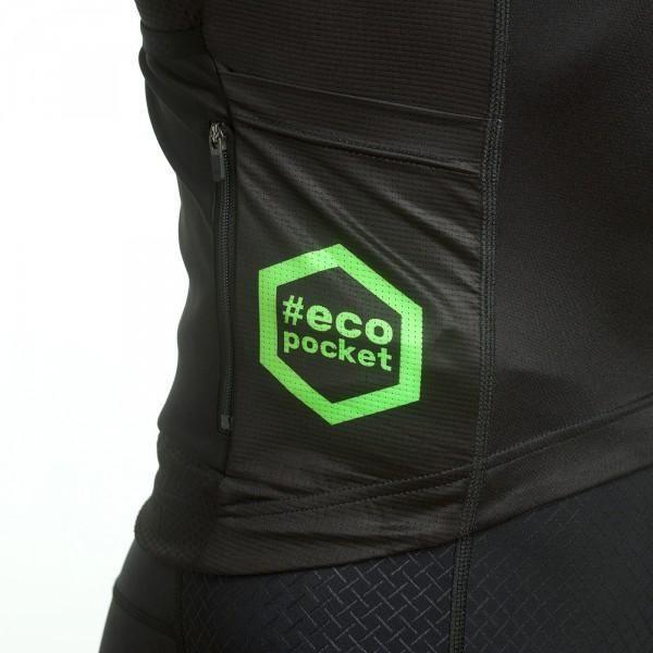 Tricota de Verano Hombre EKOI AERO LINE Negro Vert Fluo-5