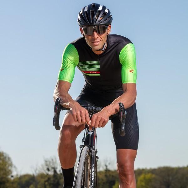 Tricota de Verano Hombre EKOI AERO LINE Negro Vert Fluo-7