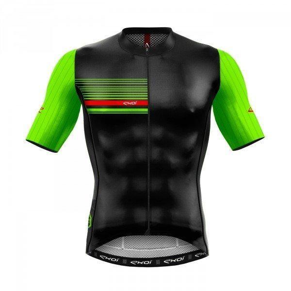 Tricota de Verano Hombre EKOI AERO LINE Negro Vert Fluo-0
