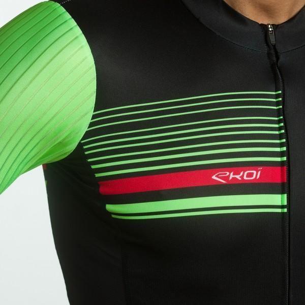 Tricota de Verano Hombre EKOI AERO LINE Negro Vert Fluo-3