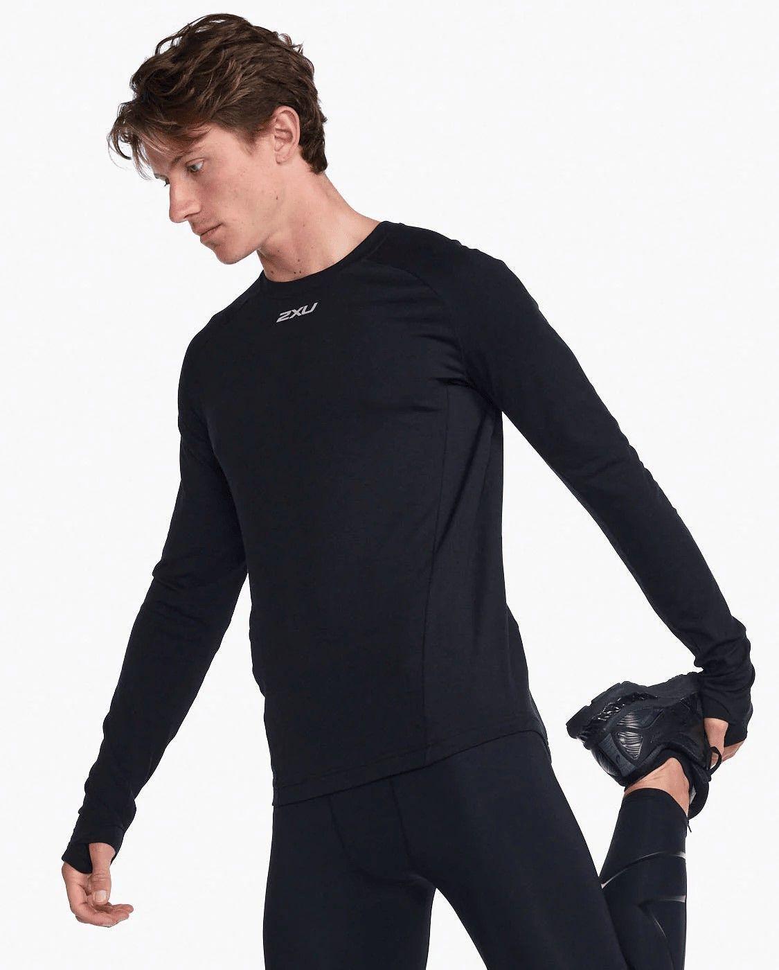 Polera Hombre Ignition Base Layer L/S Black/Silver Reflective - Negro - 2XU-1