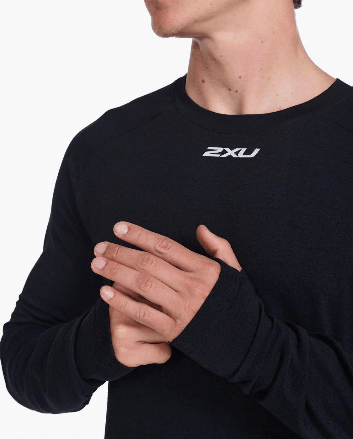 Polera Hombre Ignition Base Layer L/S Black/Silver Reflective - Negro - 2XU-2