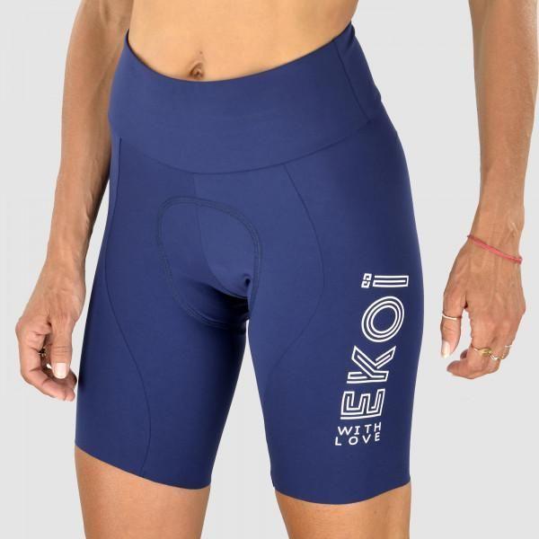 Calza Corta Ciclismo Mujer EKOI Hella Marine-4