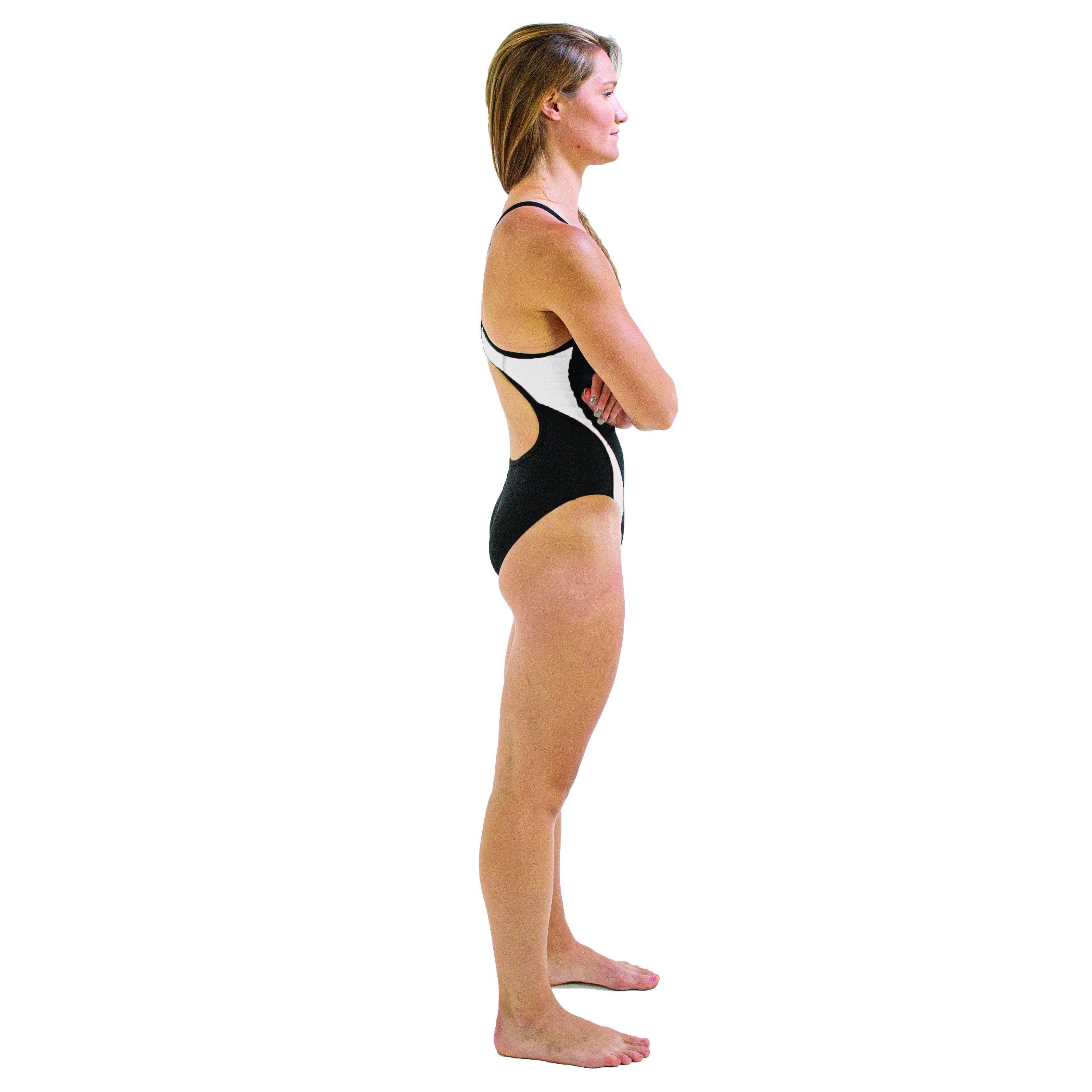 Traje de Baño Mujer Finis Skinback Splice Black White-1