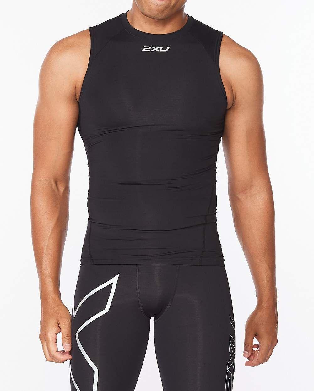 Polera Sin Mangas Core Compression - Black/Silver - 2XU-0
