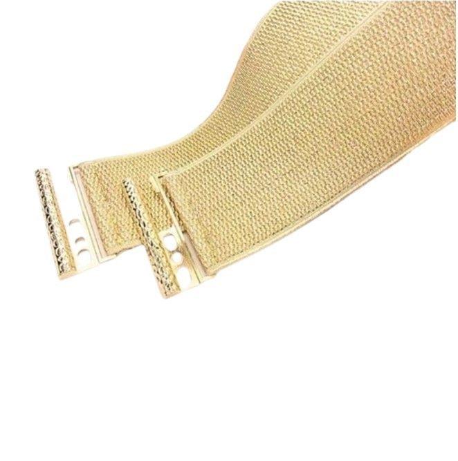Cinturón mujer elasticado ancho 5 cm diseño trabilla dorada-2