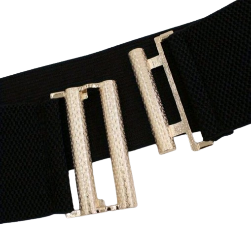 Cinturón mujer elasticado ancho 6 cm diseño hebilla trabilla texturizada-2