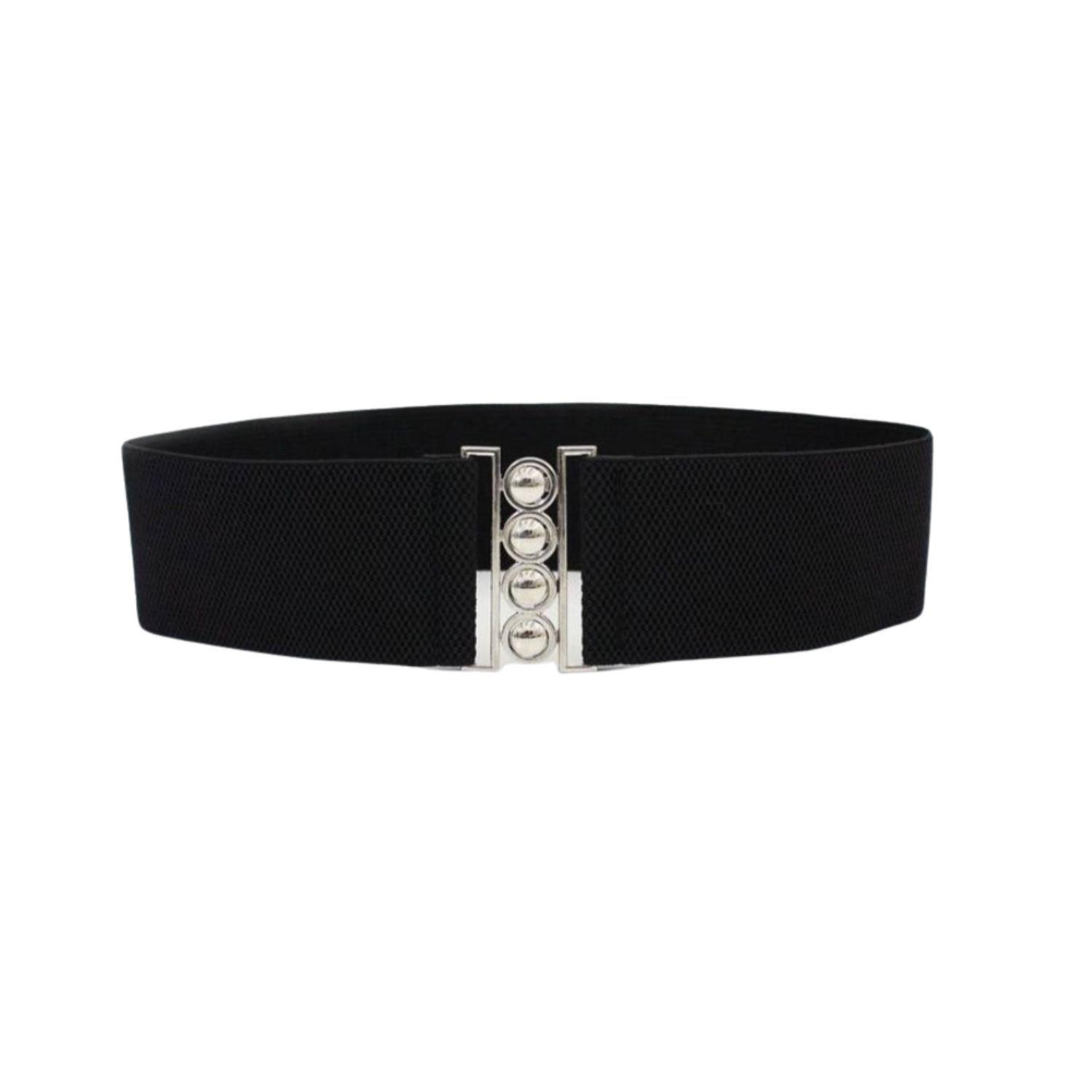 Cinturón mujer elasticado ancho 6 cm diseño hebilla gancho-1