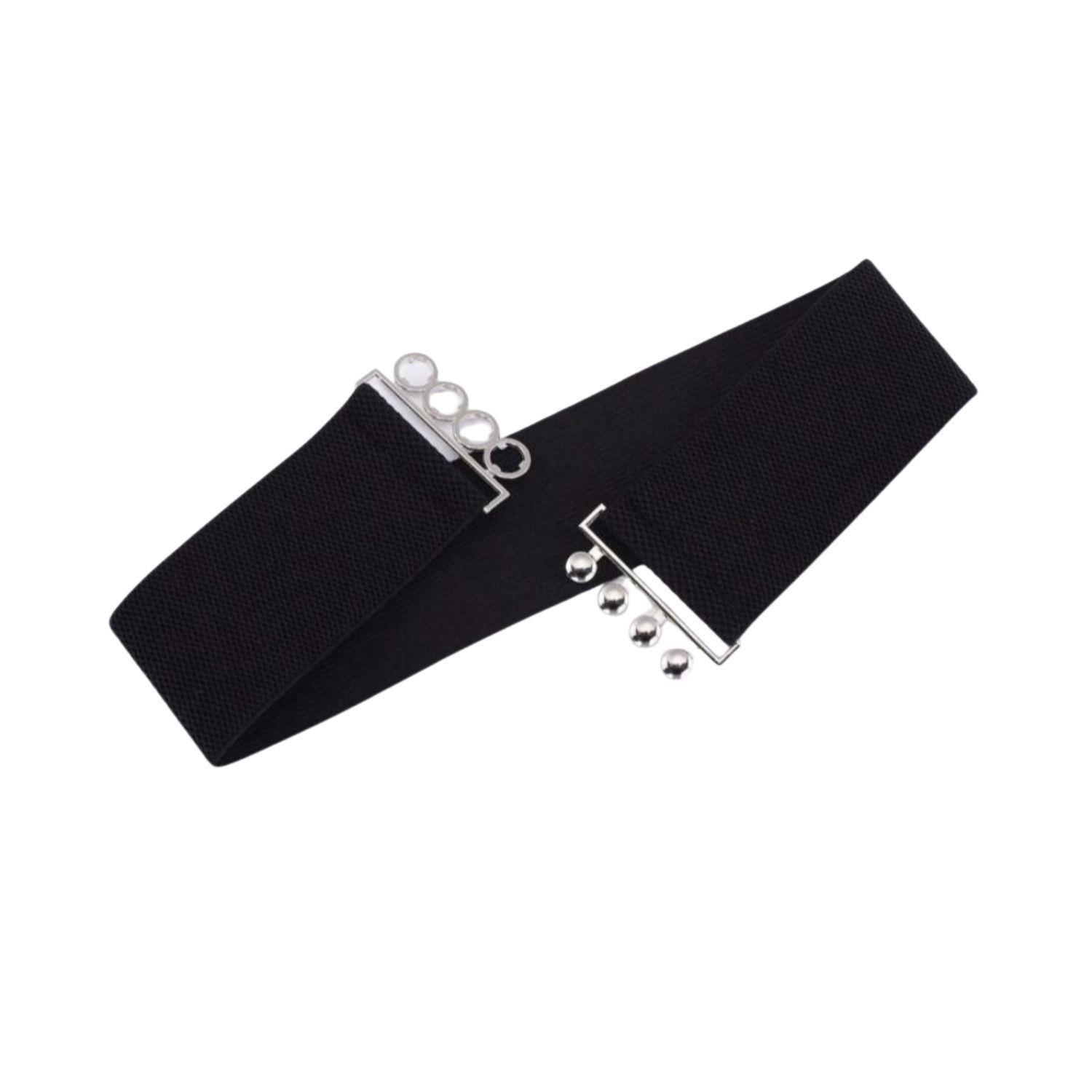 Cinturón mujer elasticado ancho 6 cm diseño hebilla gancho-2