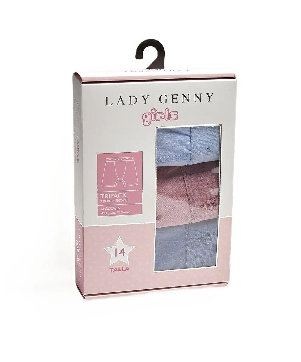 Tripack boxer niña lady genny AC-119 cotton spandex.-2