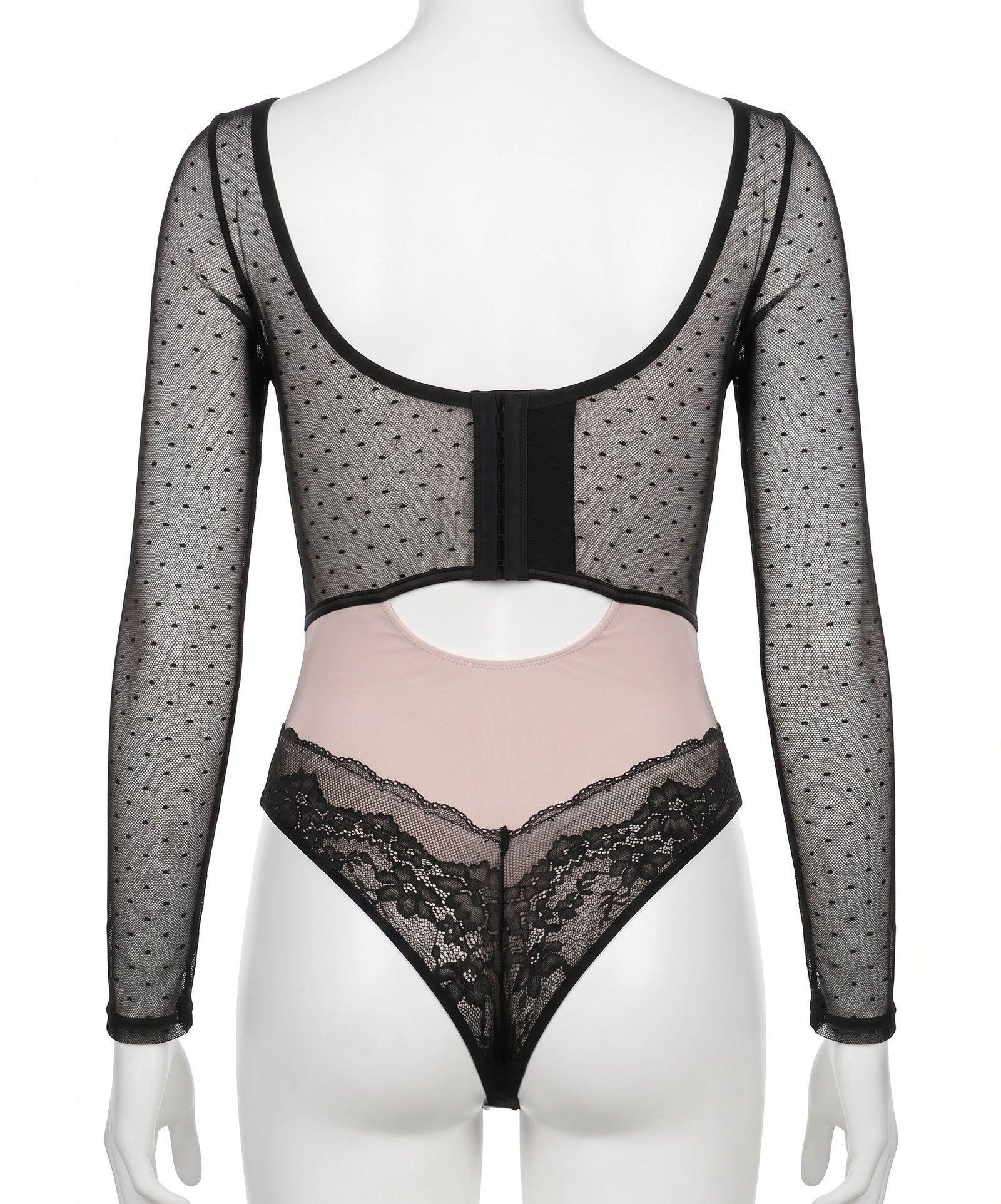 BODY MUJER LADY GENNY W-357 ENCAJE & MESH CON SOFT-2