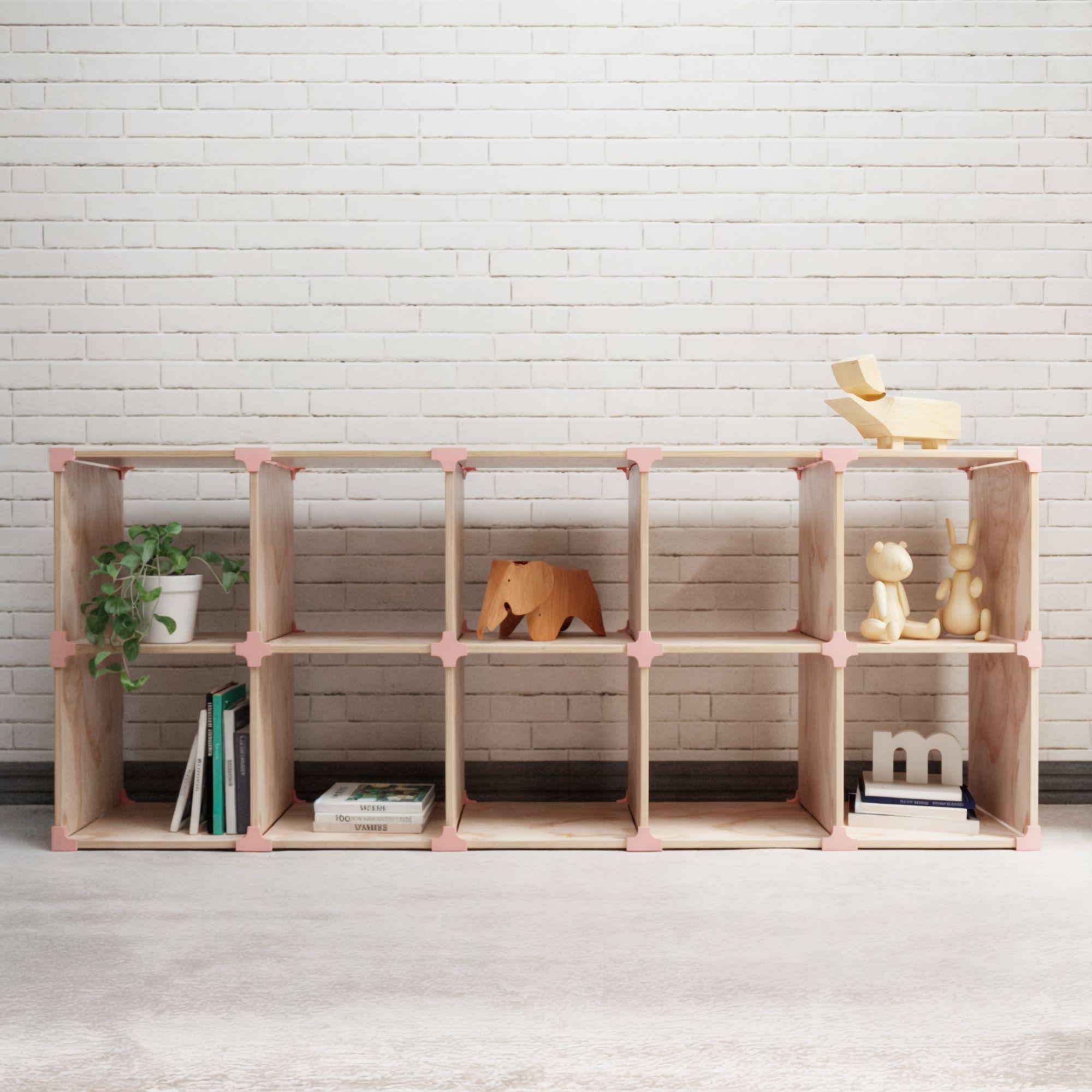 Cubo 2x5 de Madera Modular – Estantería Grande-2