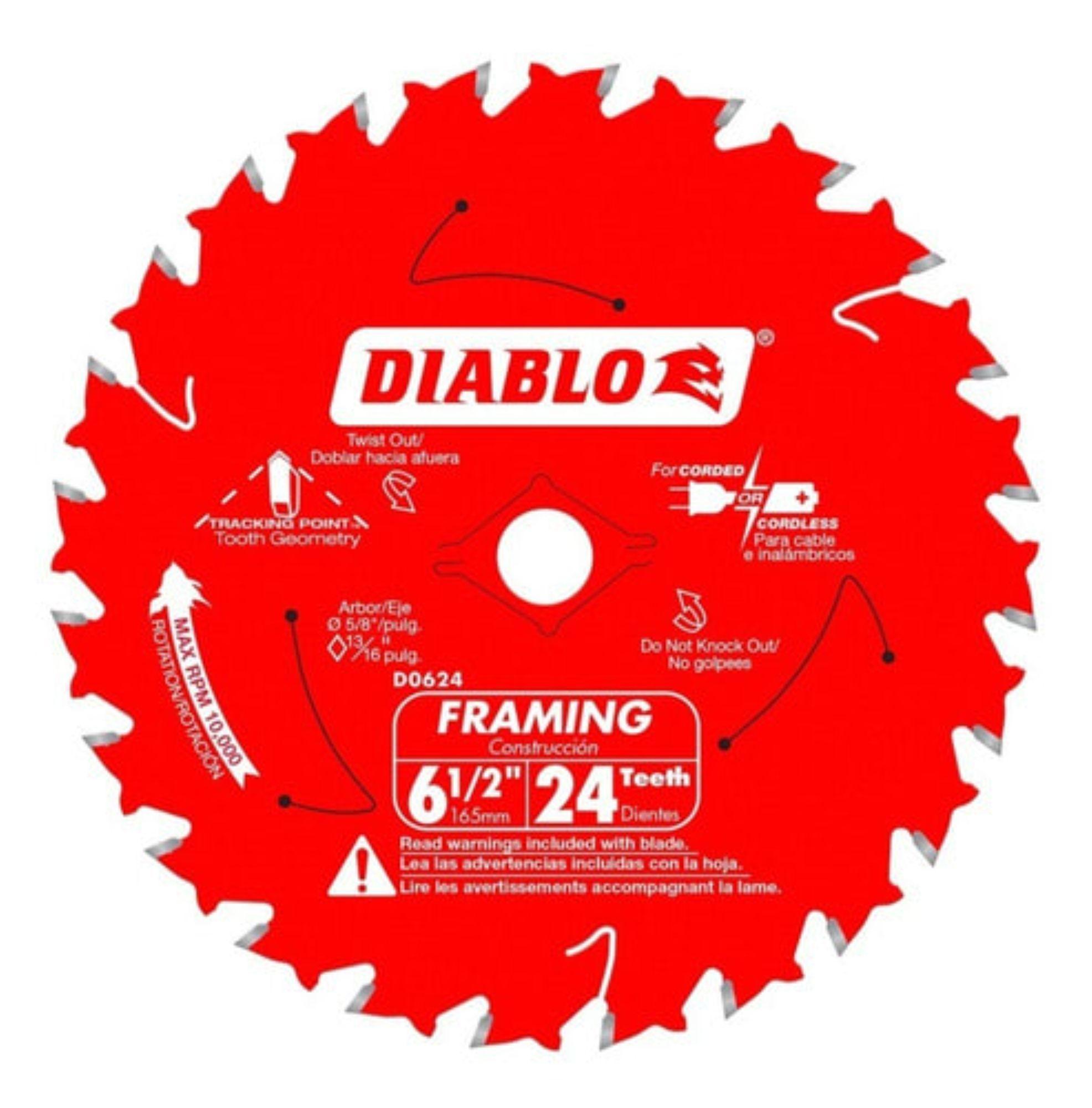 Pack 2 Discos Sierra Circular 6 1/2 24 Dientes Diablo-1