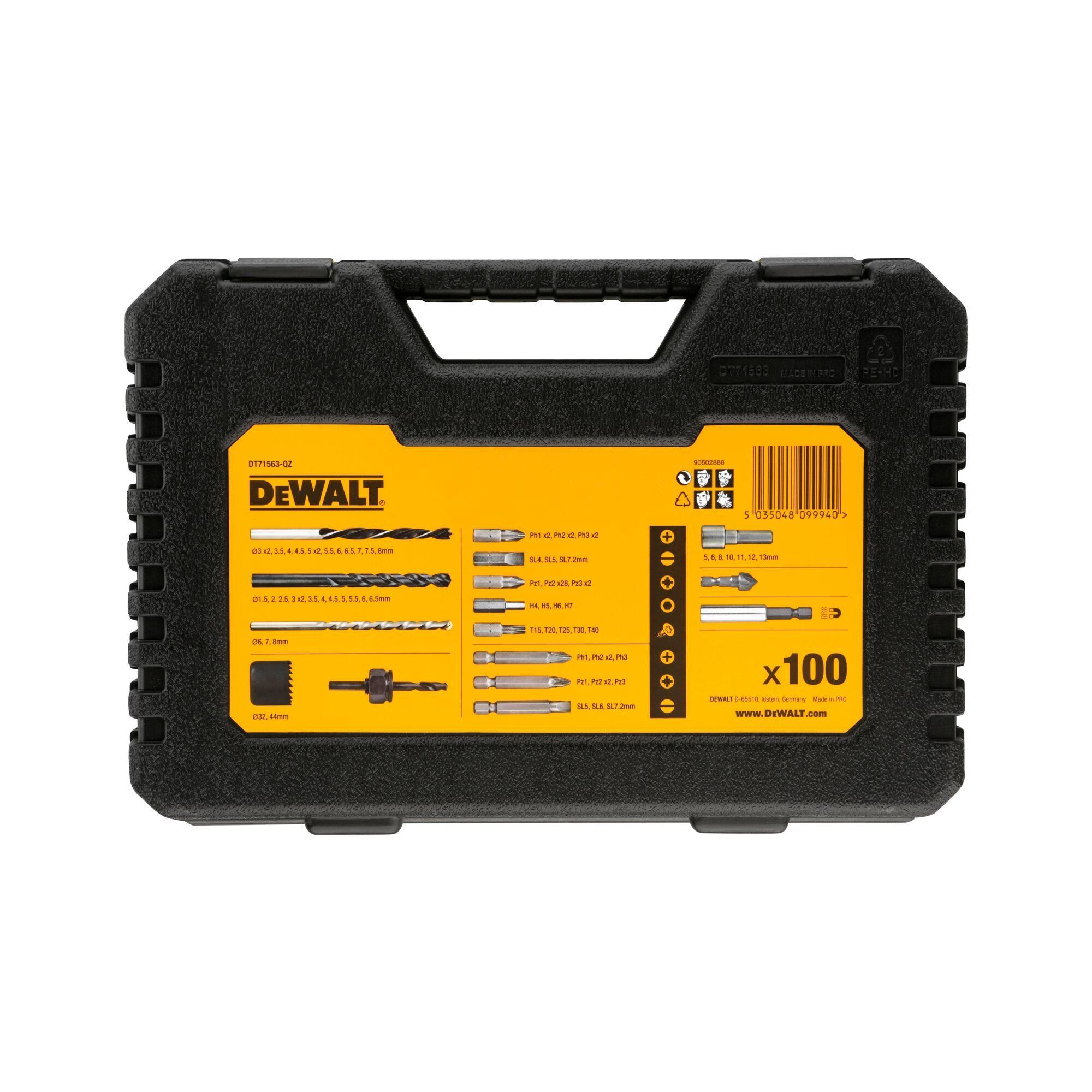 Set 100 Piezas Taladrar y Atornillar DEWALT DT71563-QZ-3