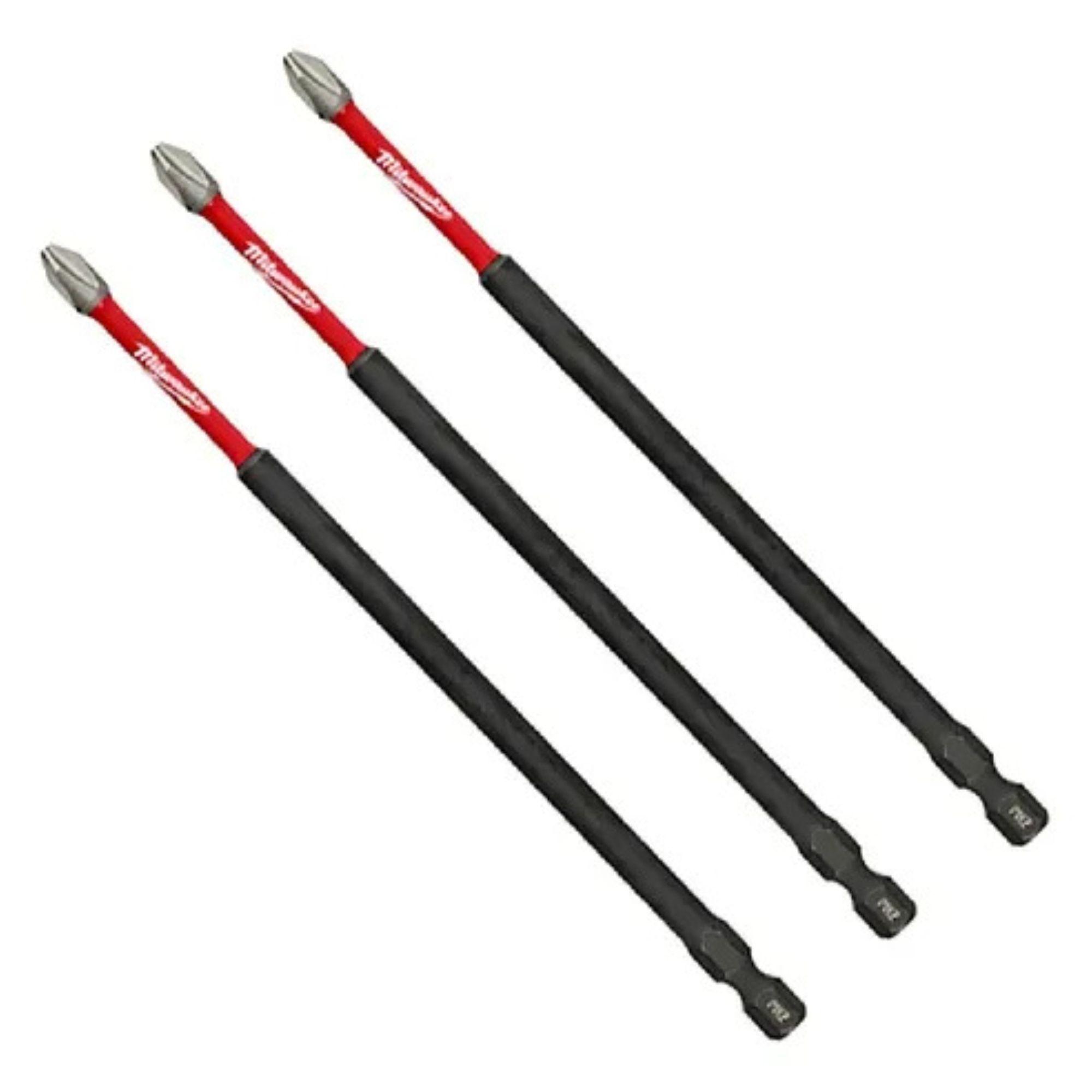 Pack 3 Puntas Phillips De Impacto Milwaukee Ph2 X 152mm-1