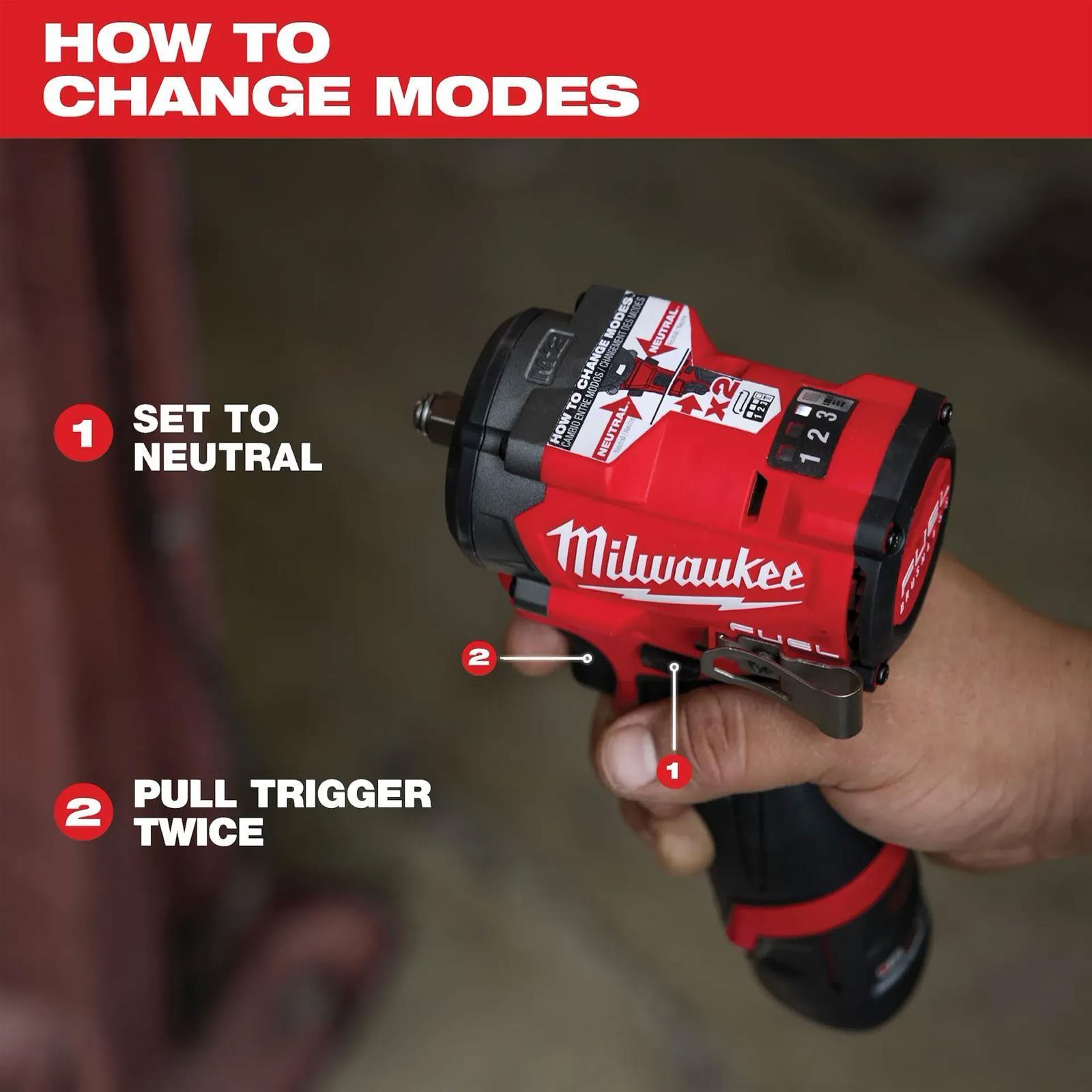Kit Llave de Impacto Inalámbrica 1/2 M12 FUEL Milwaukee 2563-22-4