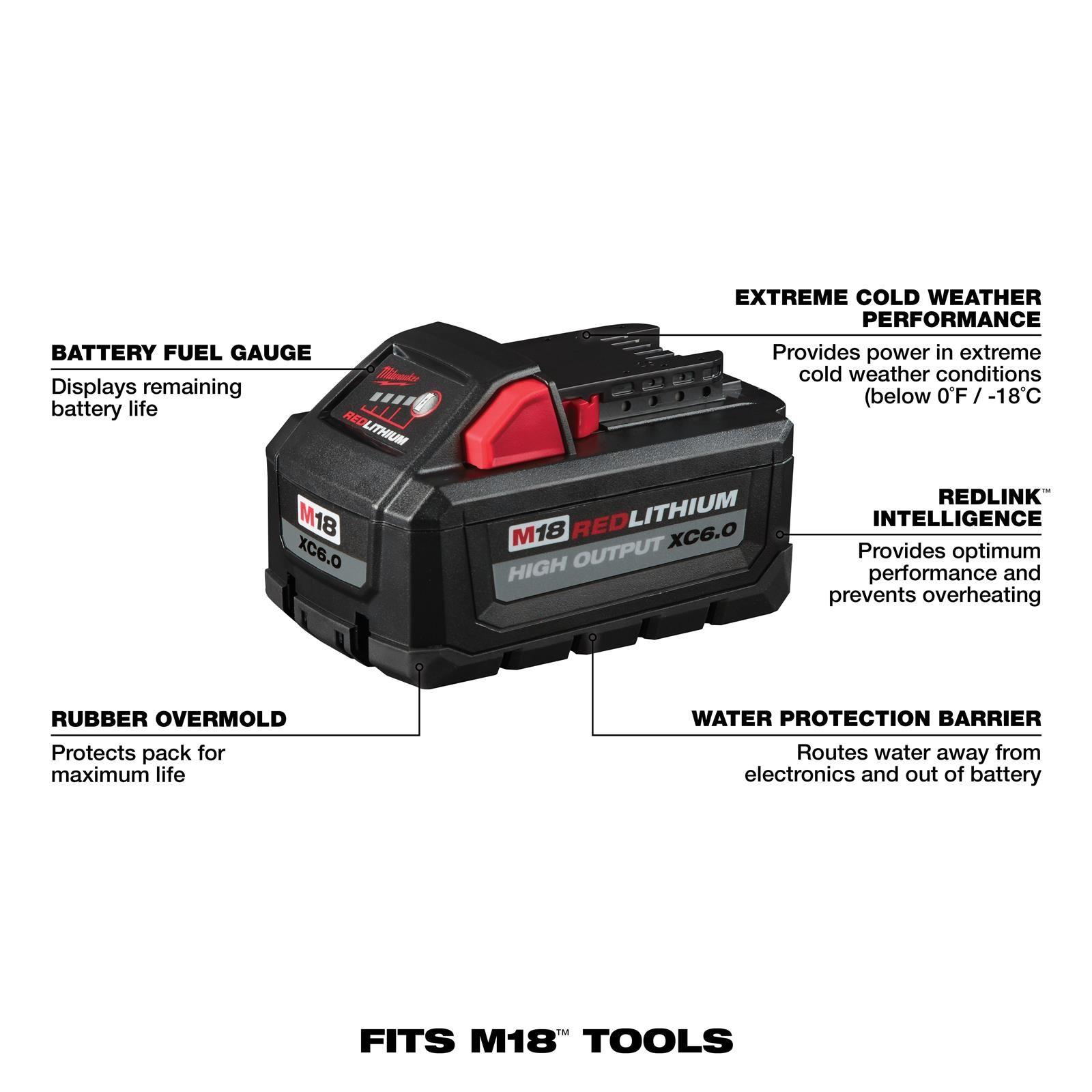 Baterias Milwaukee M18 Redlithium 6.0Ah Pack 2 48-11-1862-2