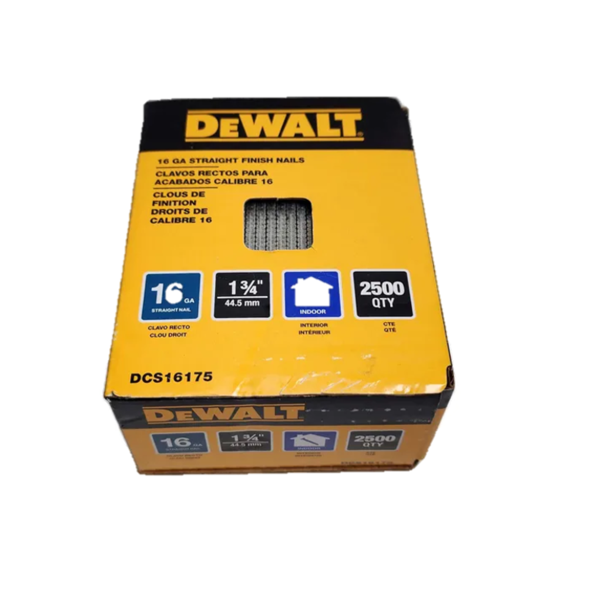 Caja 2500 clavos rectos 16GA 1-3/4 DEWALT DCS16175-1