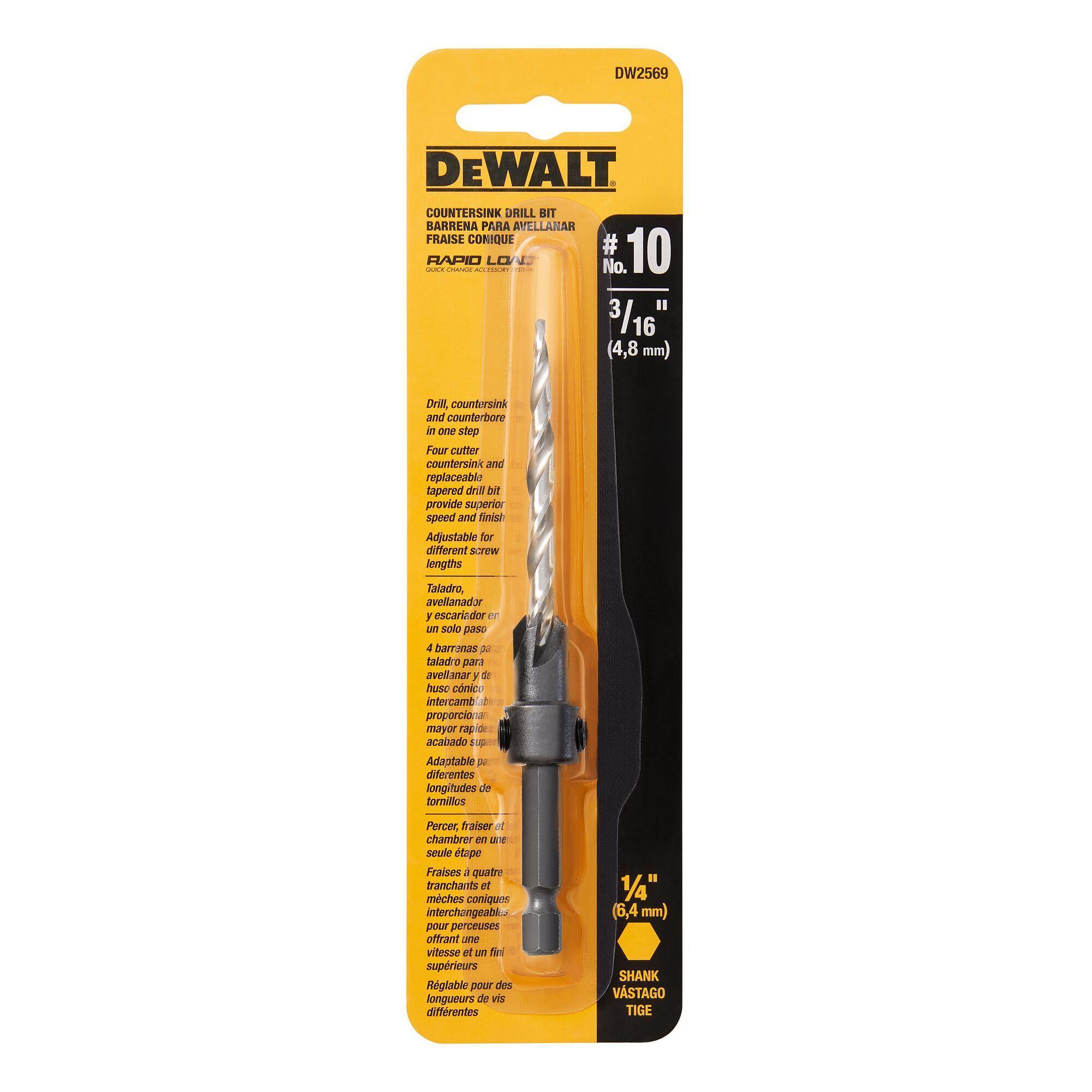 Set 5 brocas avellanadoras #10 DEWALT DW2569-Z-2
