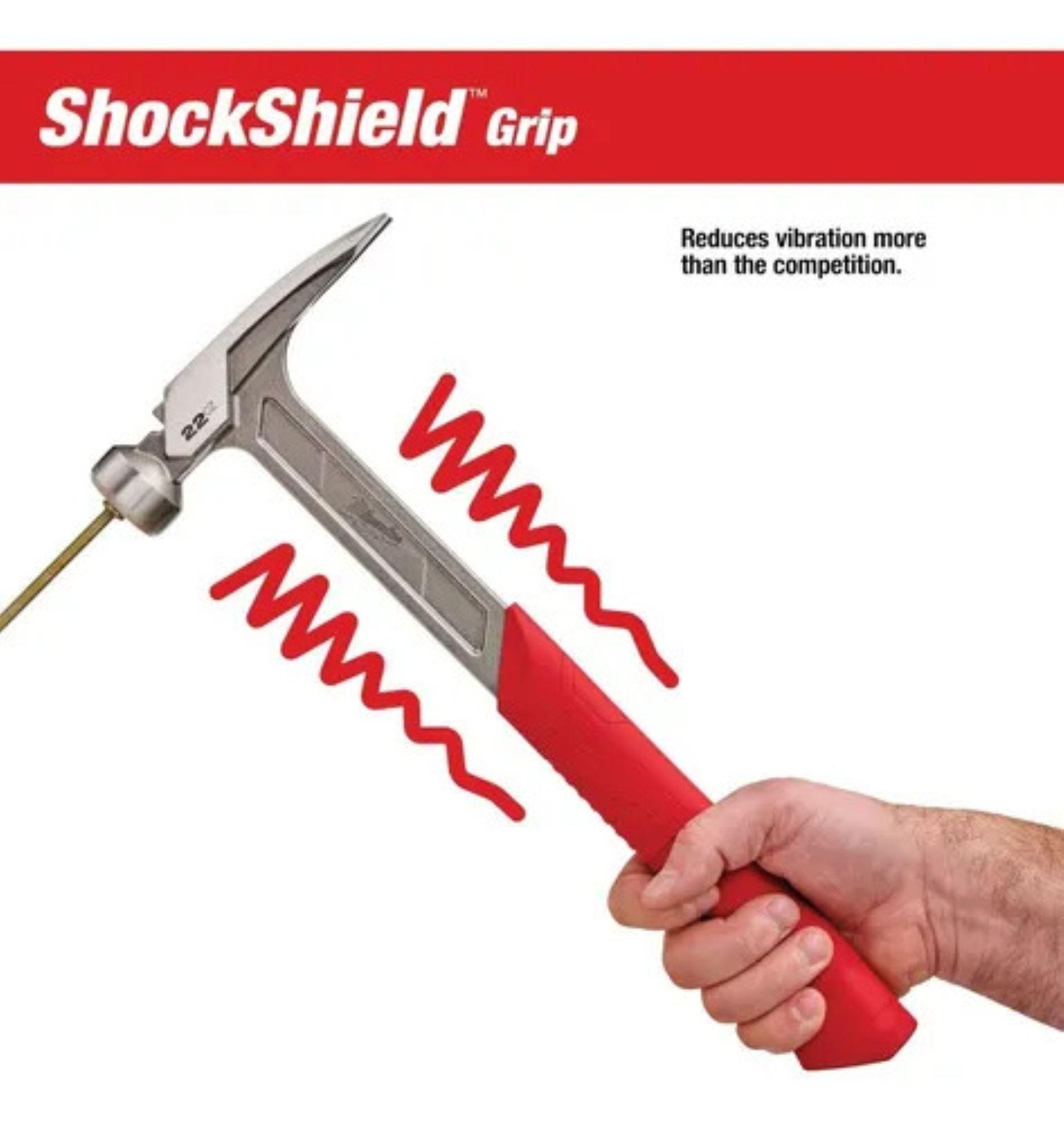 Martillo De 22 Onzas Cara Lisa Mango Shockshield Milwaukee-4