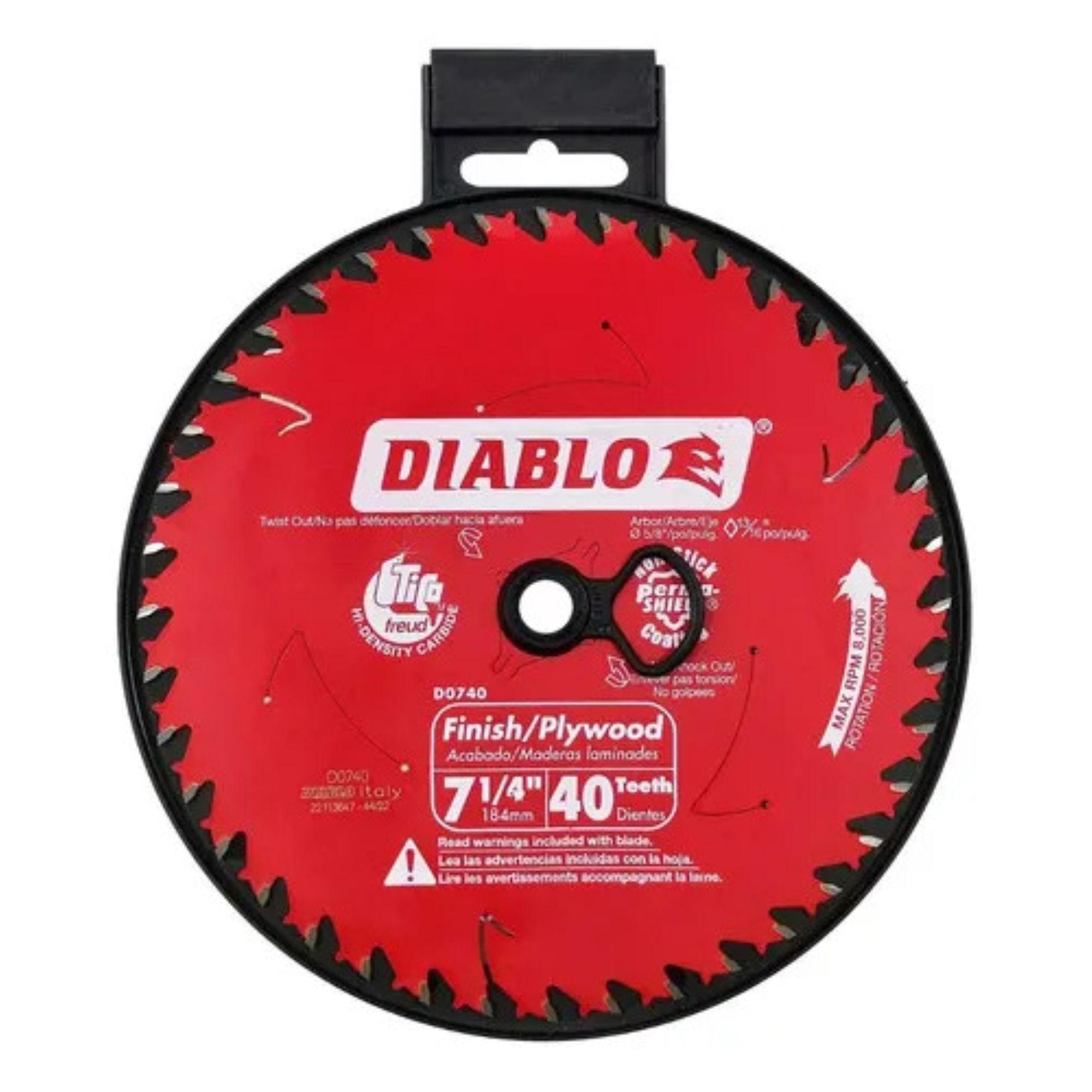 Disco Sierra Circular 7 ¼ 40Dientes Madera Diablo D0740-1