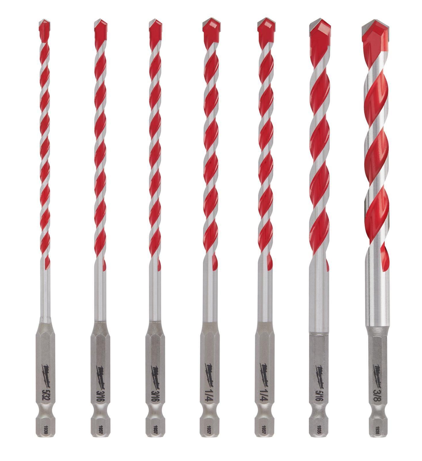 Set de 7 Brocas para Concreto SHOCKWAVE Carbide Milwaukee 48-20-9052-2